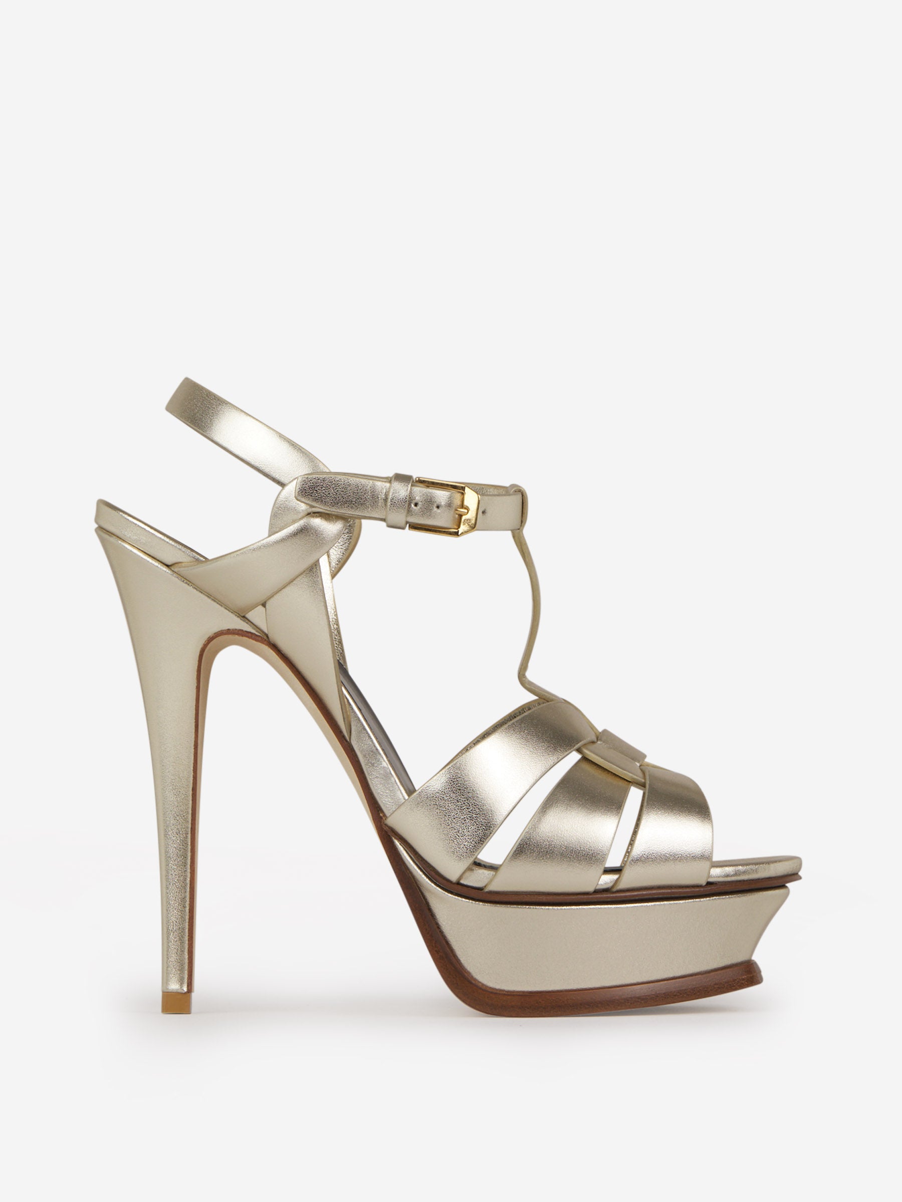 Ysl tribute hot sale metallic sandal