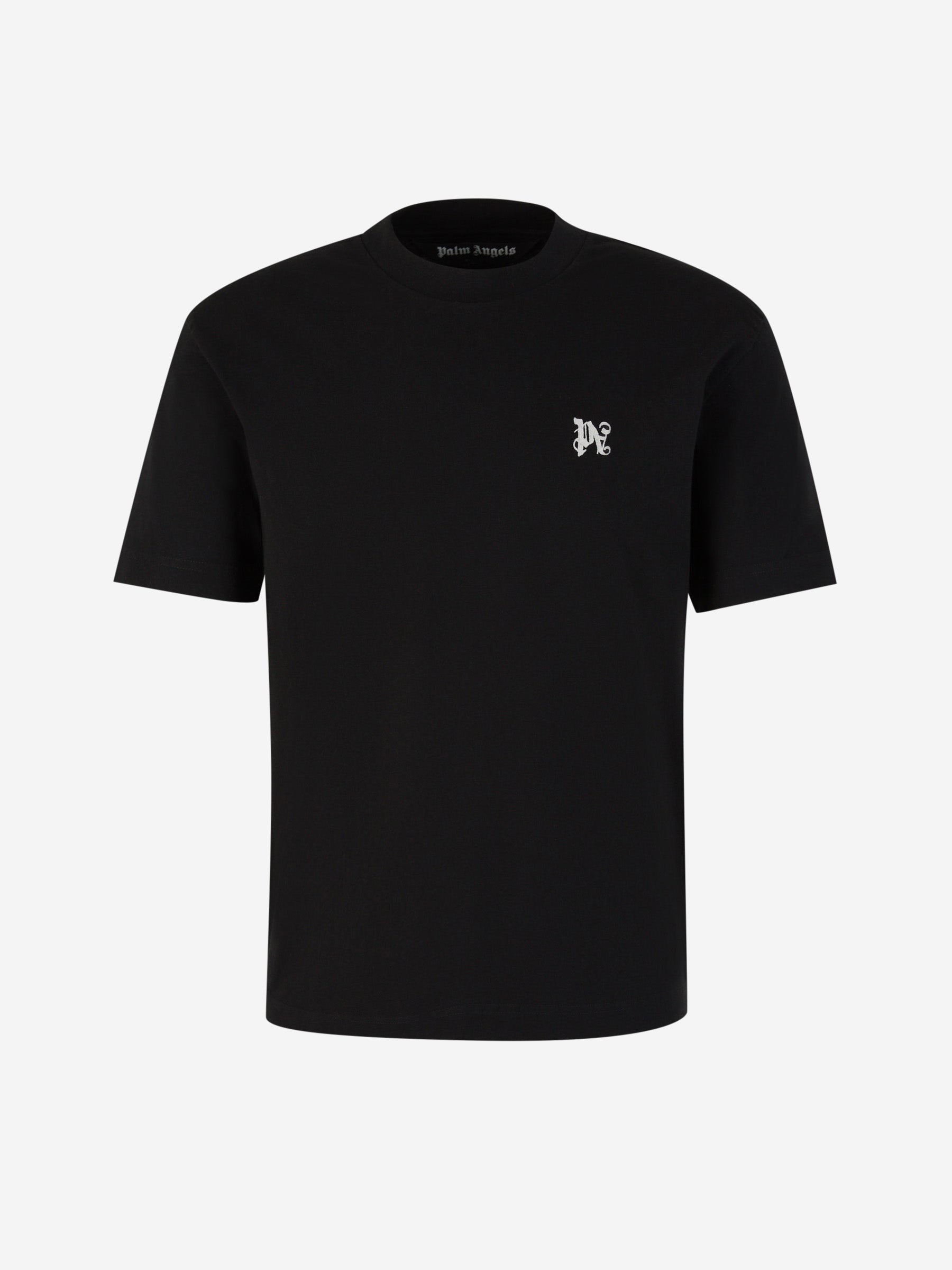 Embroidered Logo Over T-Shirt in black - Palm Angels® Official