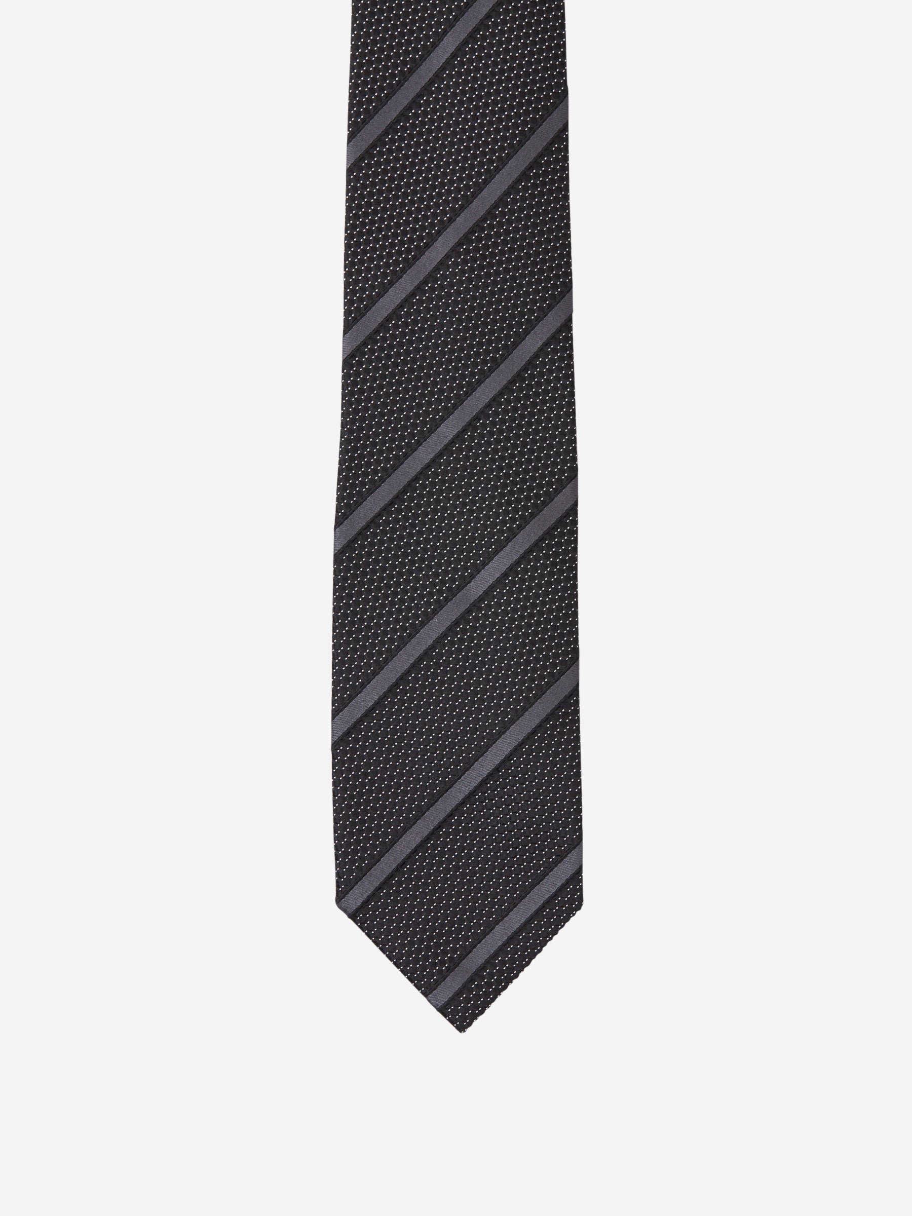 Tom Ford Corbata Motivo Rayas Contraste color Gris Antracita sku 601-000830 02 - Foto 1