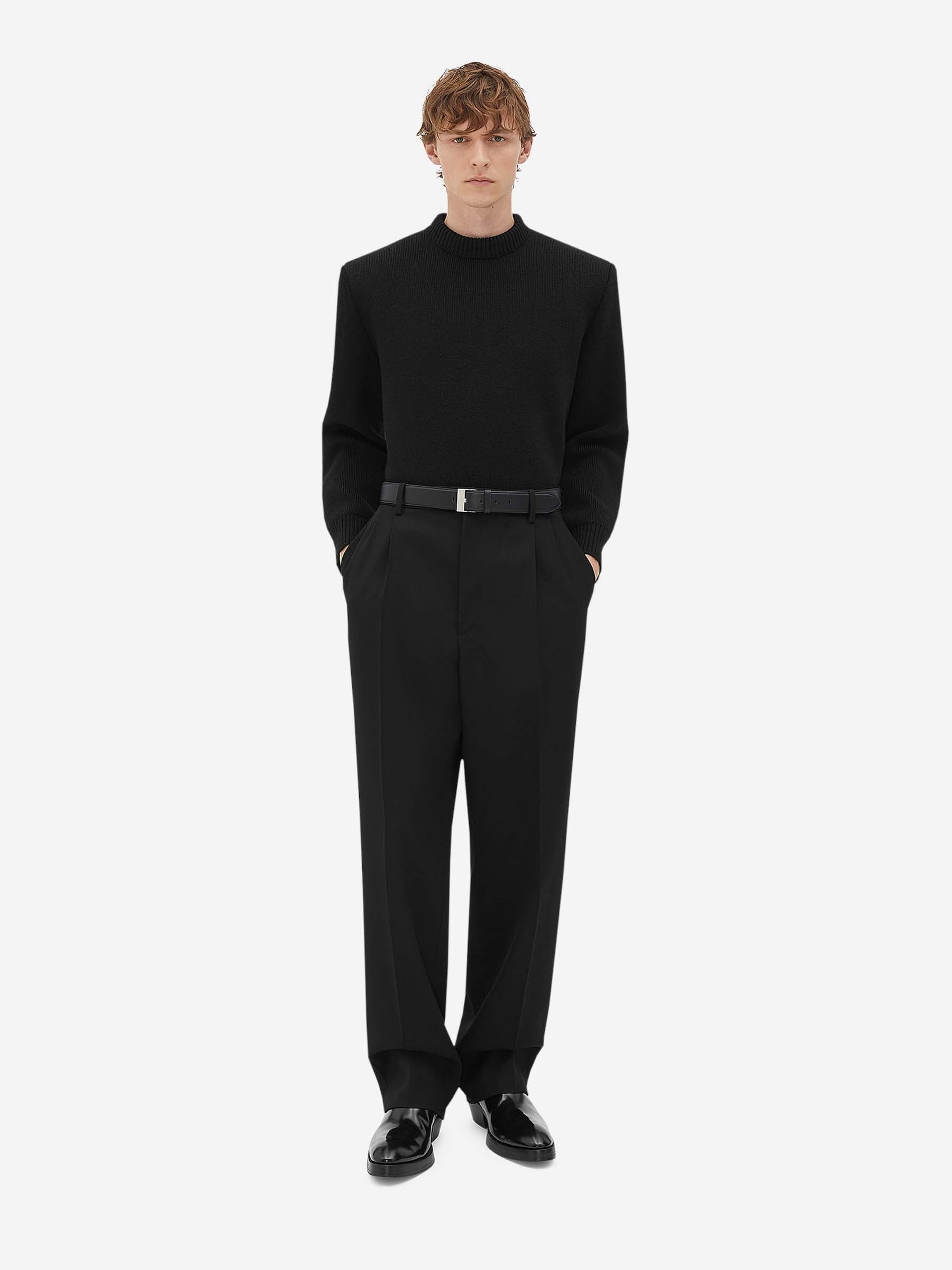 Bottega Veneta Joggers Plisados Lana color Negro sku 521-003205 01 - Foto 1