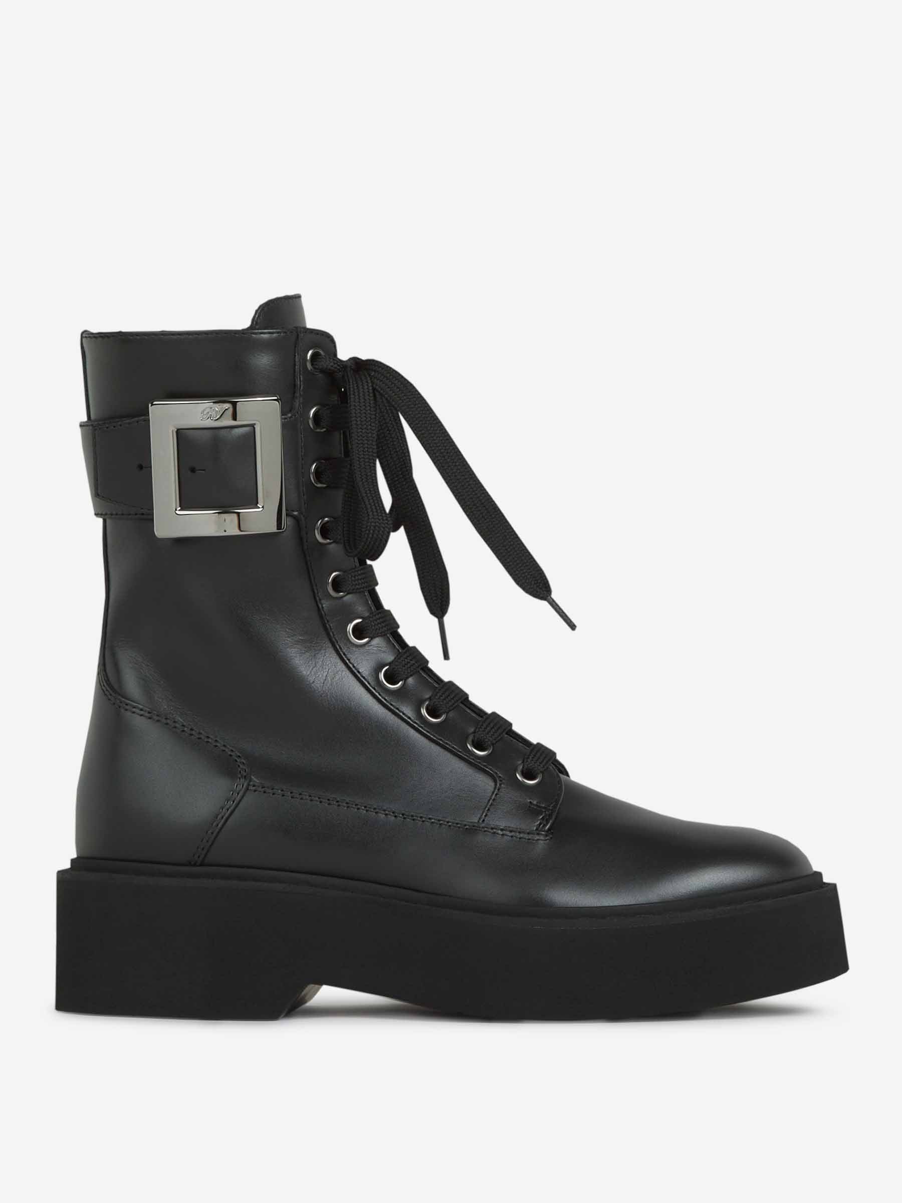 Roger Vivier Botas Rangers Piel color Negro sku 805-000750 01 - Foto 1