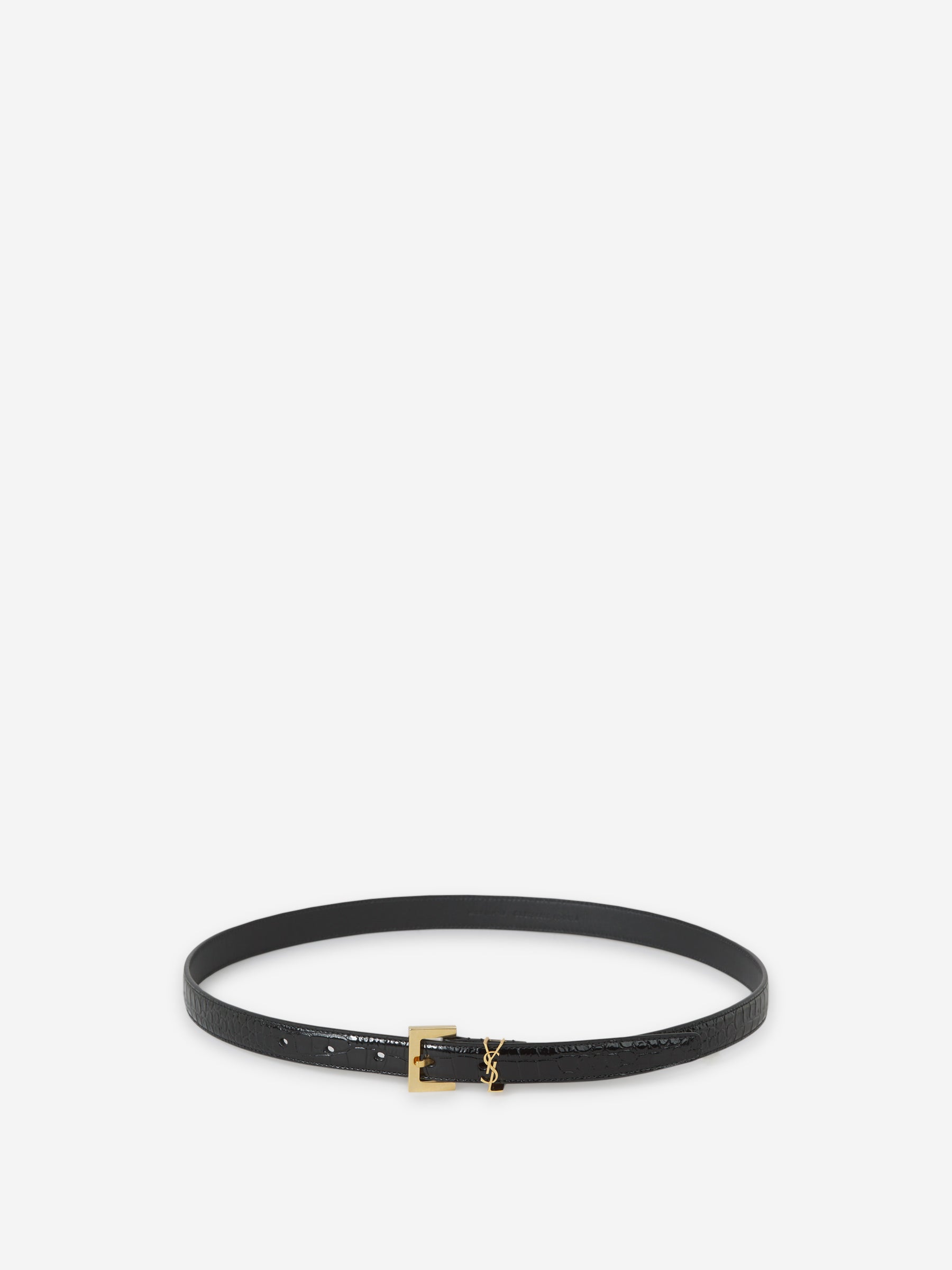 Saint Laurent Cinturón Piel Logo color Negro sku 830-000363 01 - Foto 1