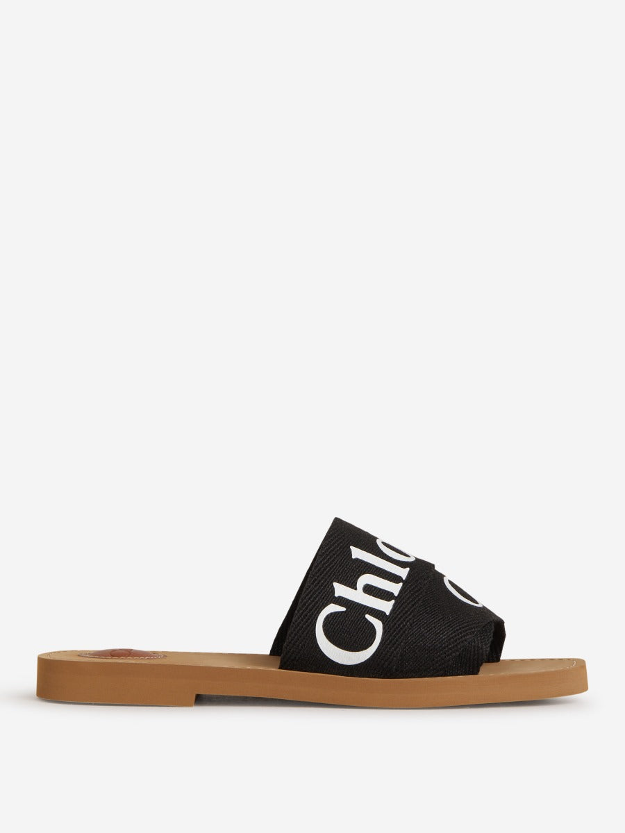 Chloé Sandalias Woody Logo color Blanco y Negro sku 800-005402 01 - Foto 1