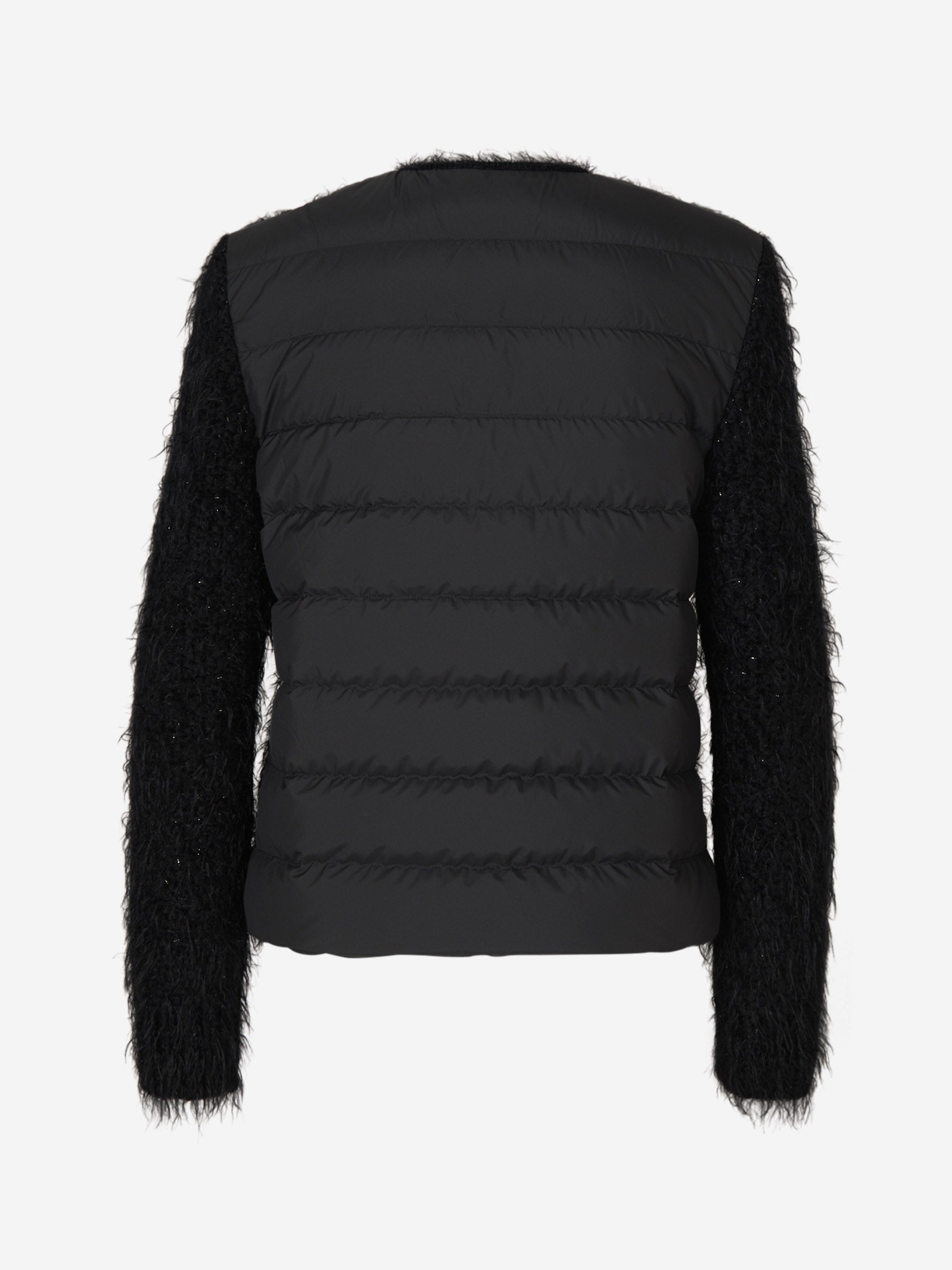 Moncler Cárdigan Lana Acolchado color Negro sku 713-000303 02 - Foto 2