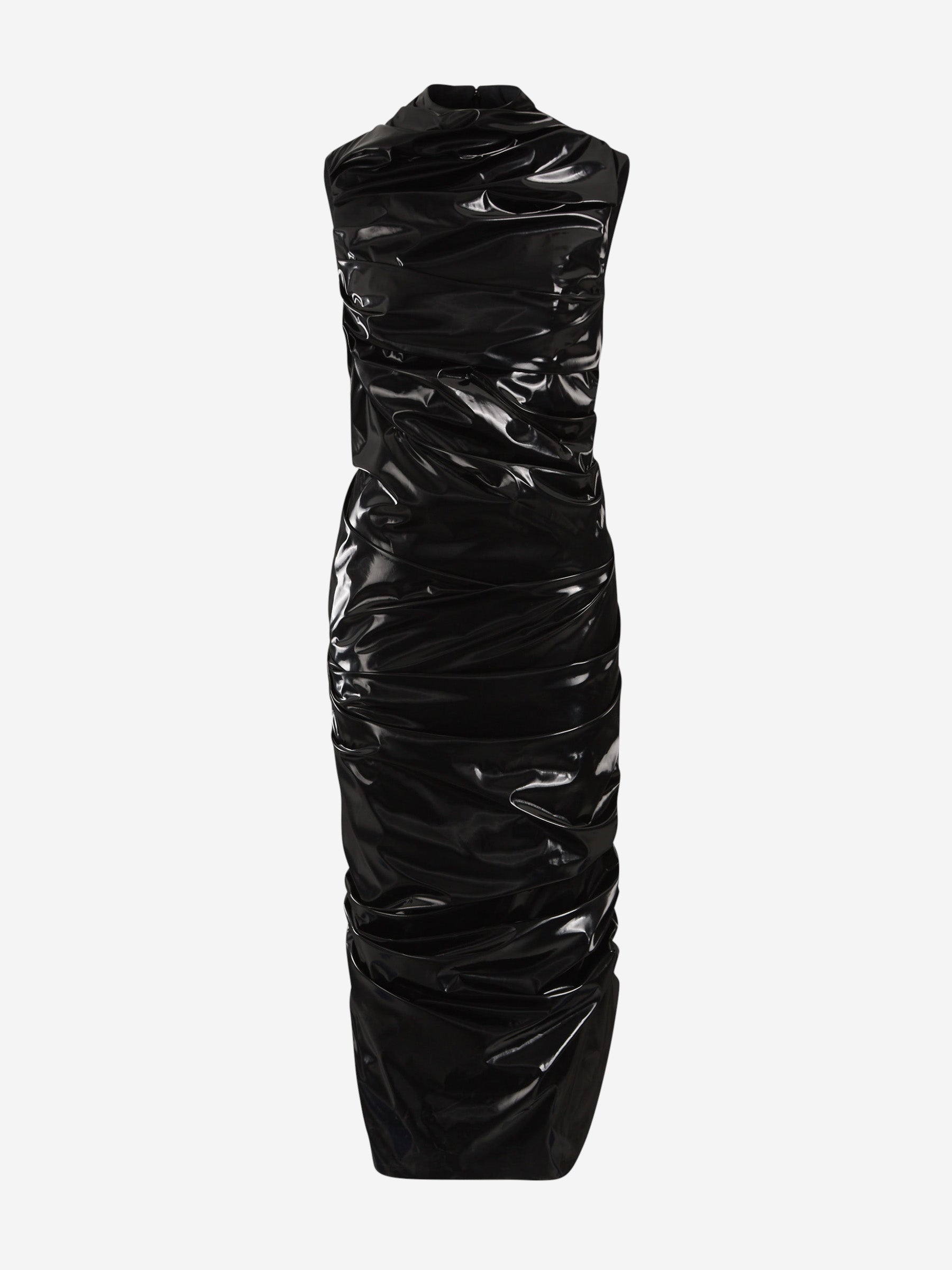 Alexander McQueen Vestido Midi Laminado color Negro sku 732-001403 01 - Foto 1