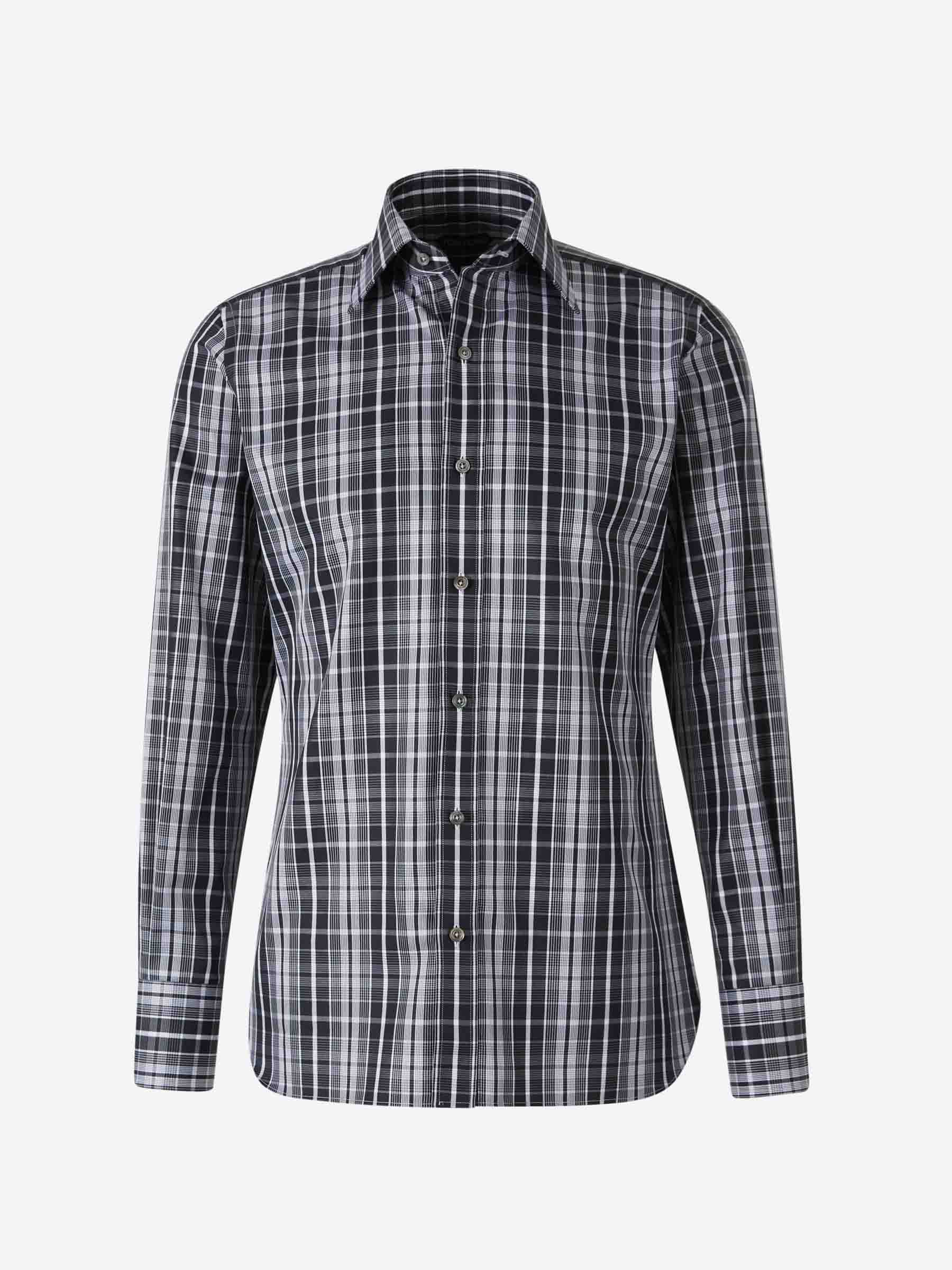 Tom Ford Camisa Motivo Cuadros color Blanco y Negro sku 531-006285 01 - Foto 1