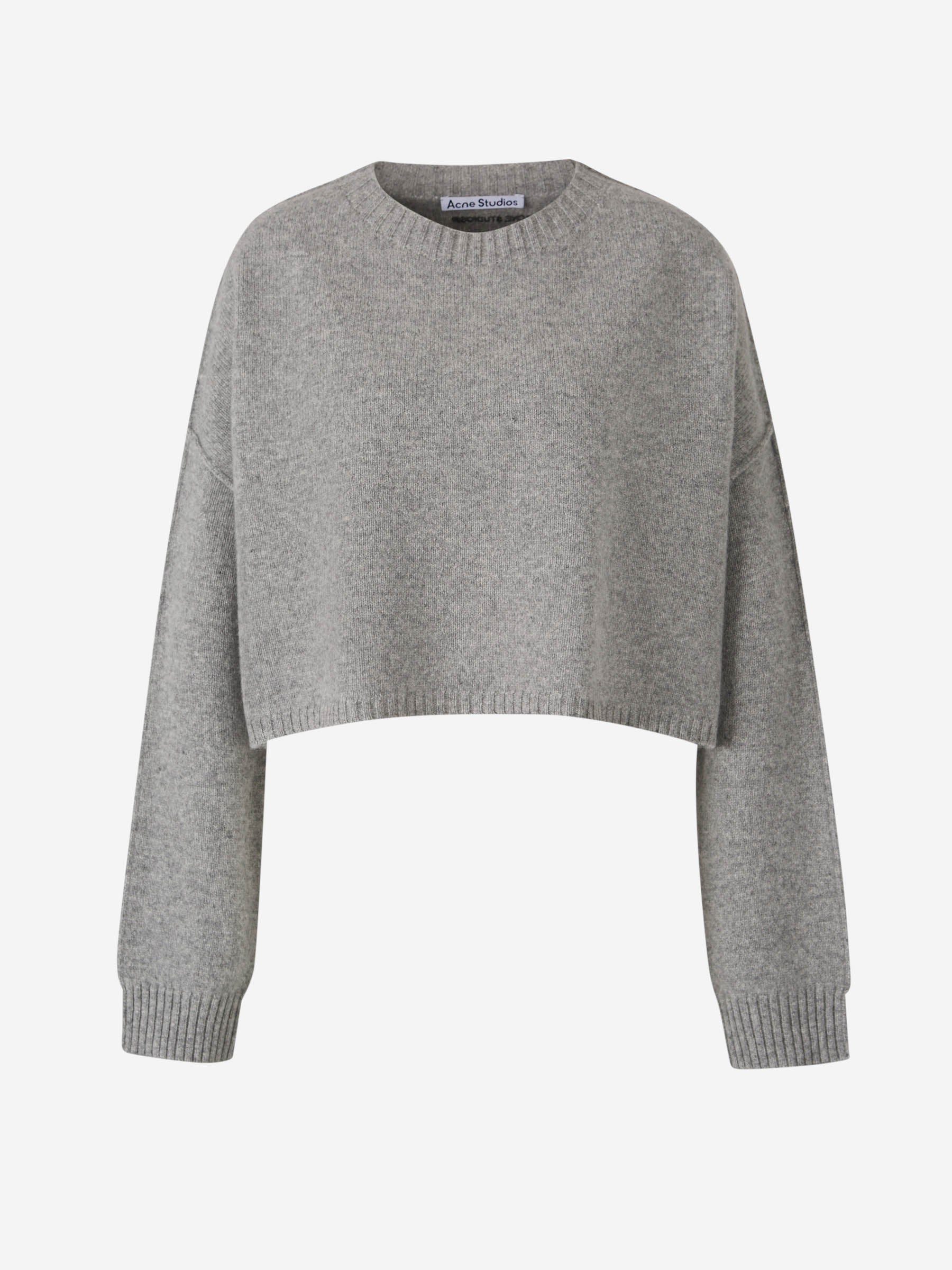 Acne Studios Cárdigan Cropped Lana color Gris Piedra sku 711-003191 02 - Foto 1