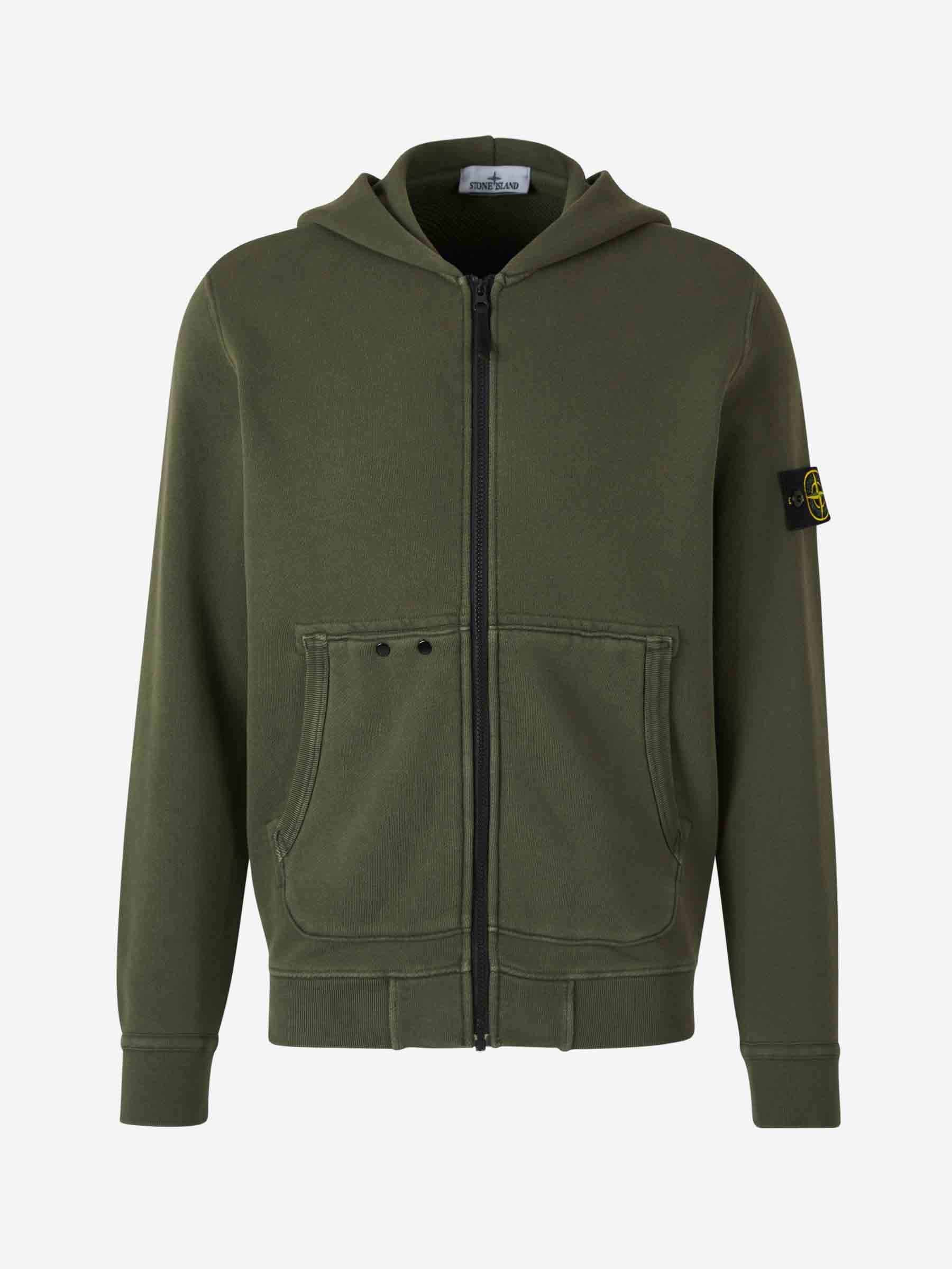 Stone Island Sudadera Capucha Algodón color Verde Militar sku 545-001661 01 - Foto 1