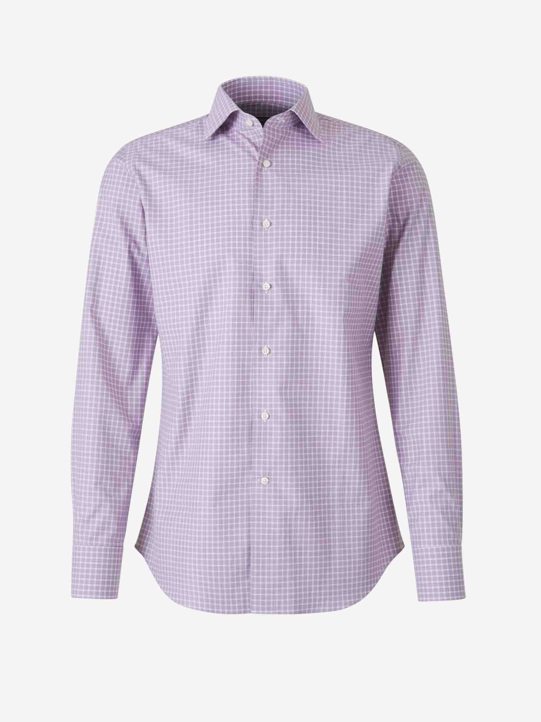 Canali Camisa Motivo Cuadros color Lila sku 531-006375 02 - Foto 1