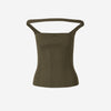 Courrèges Top Halter Canalé color Verde Militar sku 703-002148 01 - Foto 1