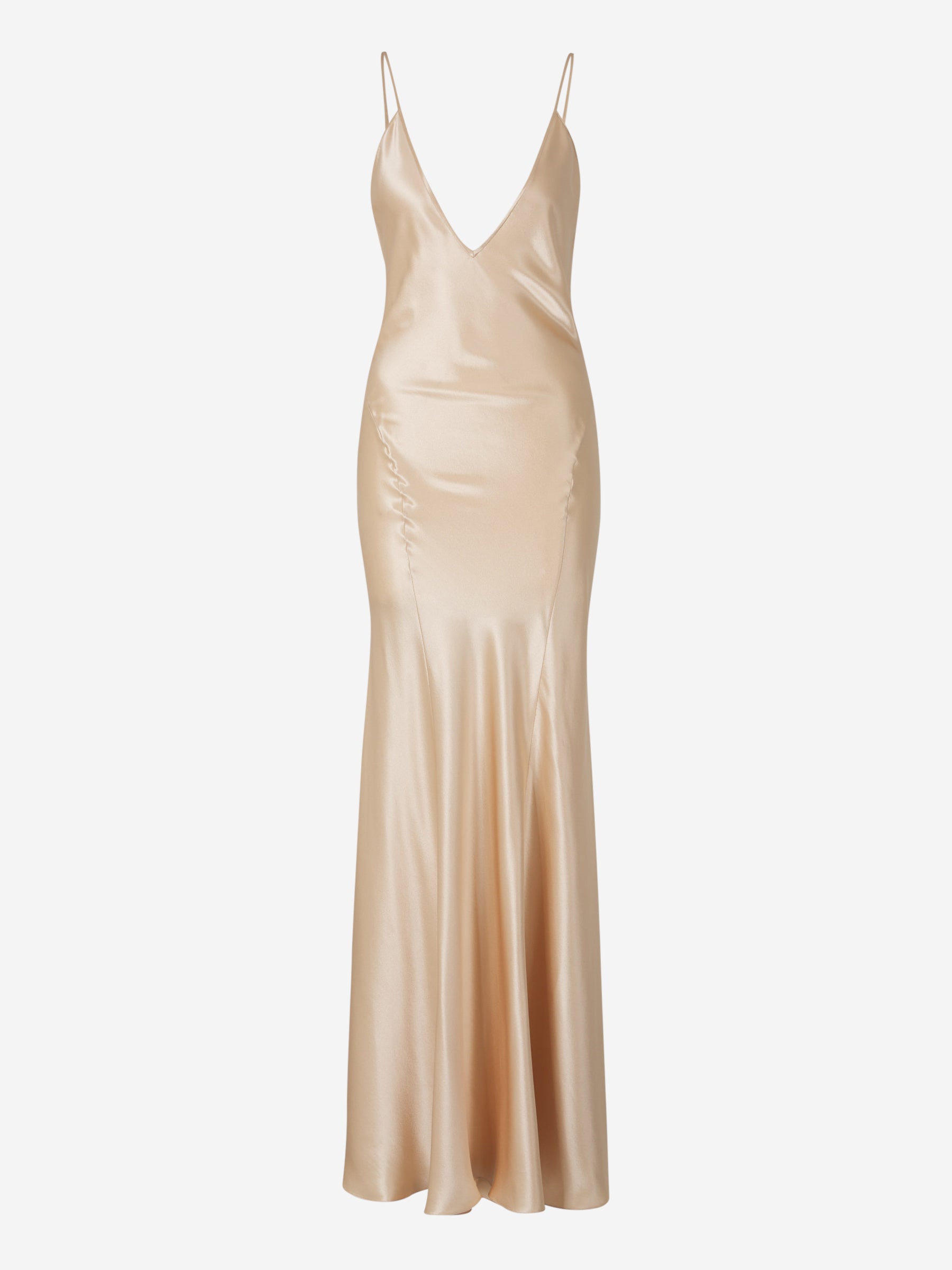 Saint Laurent Vestido Midi Lencero Satén color Dorado sku 731-005960 01 - Foto 1