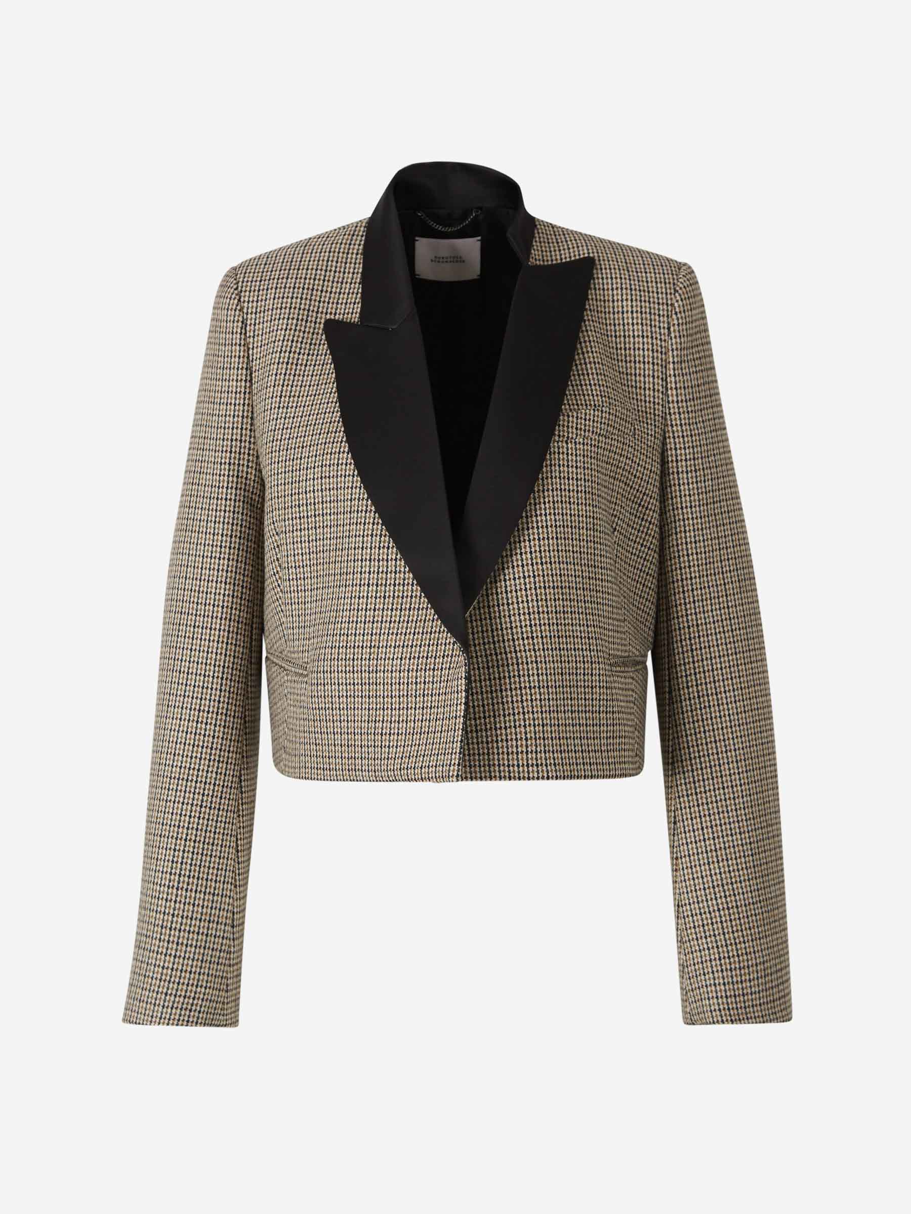 Dorothee Schumacher Blazer Cropped Motivo Cuadro Escoces color Caramelo sku 741-002185 01