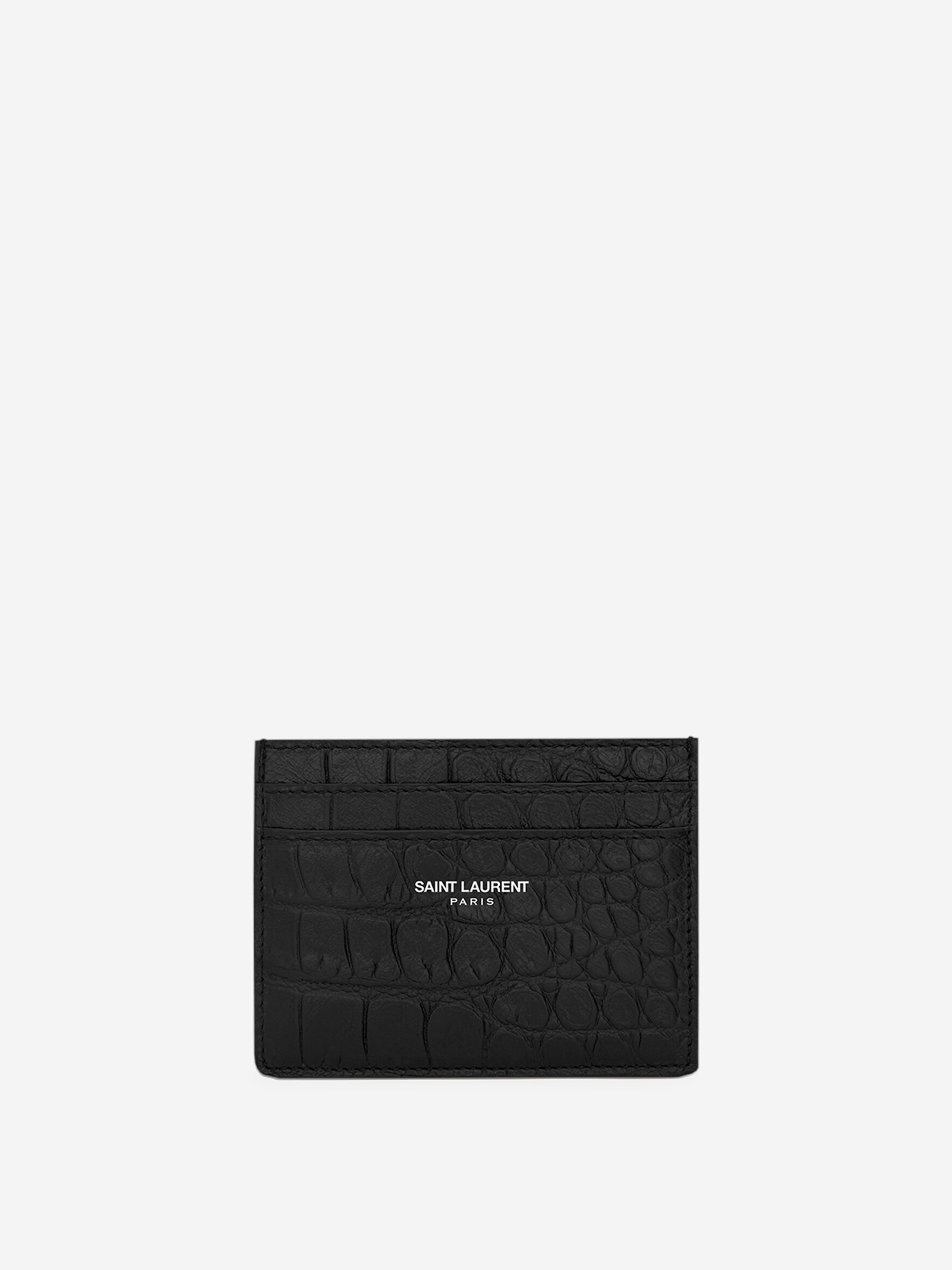 Saint Laurent Tarjetero Piel Logo color Negro sku 691-001366 01 - Foto 1