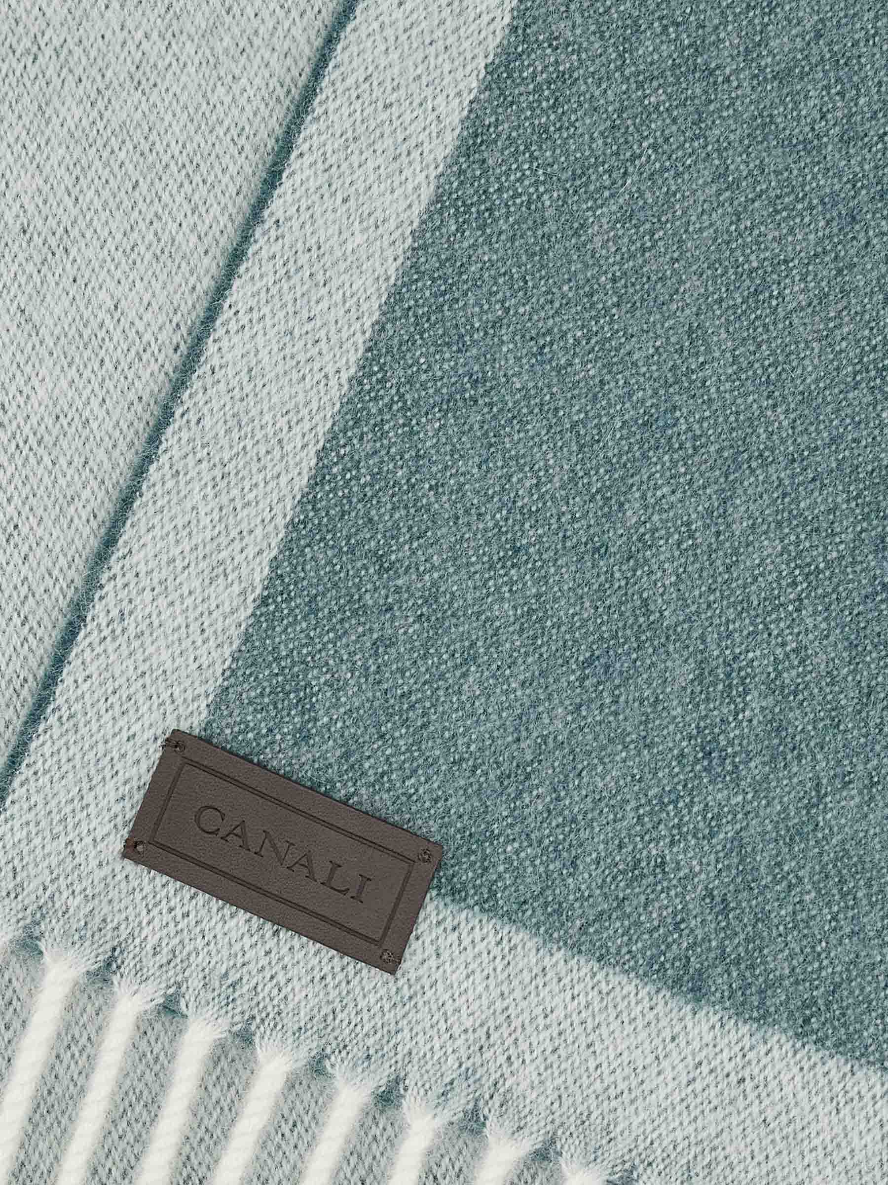 Canali Bufanda Logo Cachemira color Turquesa sku 630-001457 01 - Foto 2