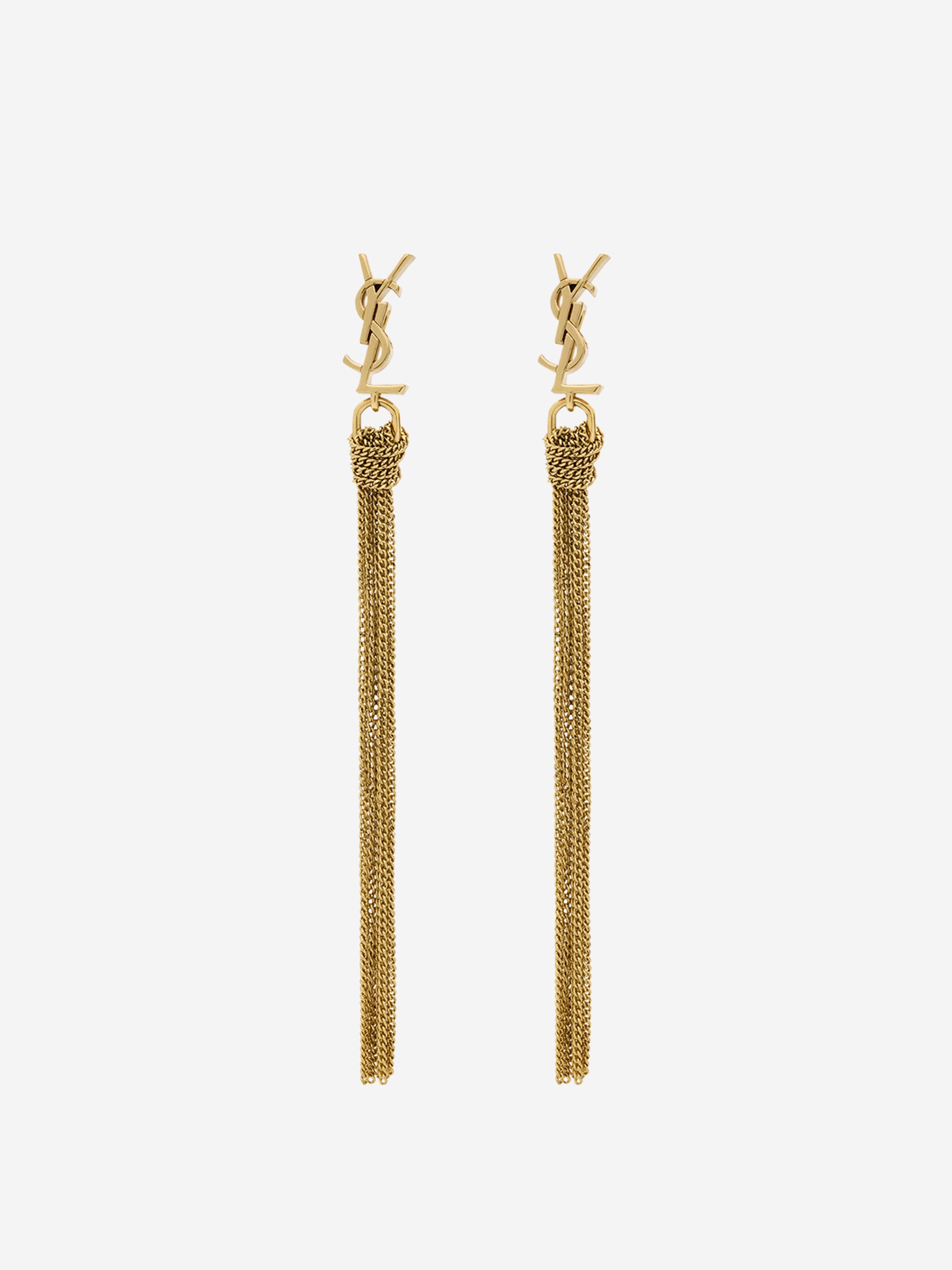 Saint Laurent Pendientes Cassandre Borla color Dorado sku 850-001805 01 - Foto 1