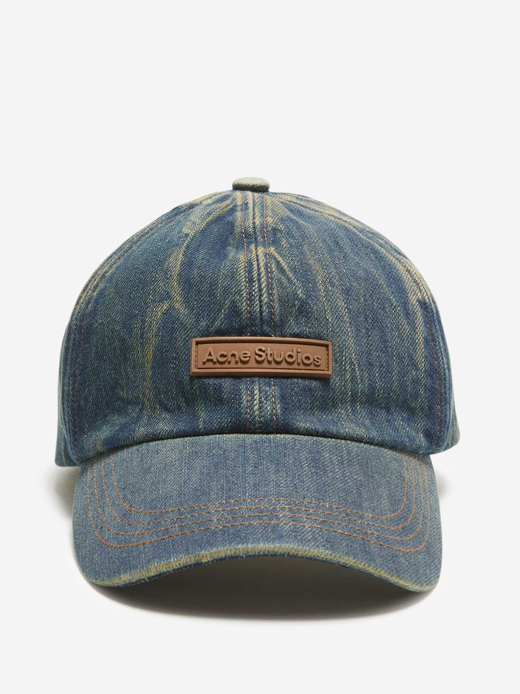 Acne Studios Gorra Logo Denim color Azul Denim Oscuro sku 695-001535 01 - Foto 1