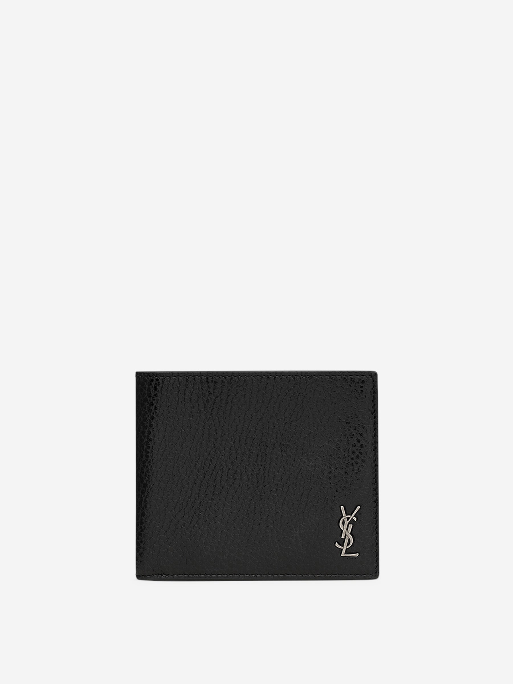 Saint Laurent Cartera Piel Granulada Logo color Negro sku 691-001364 01 - Foto 1