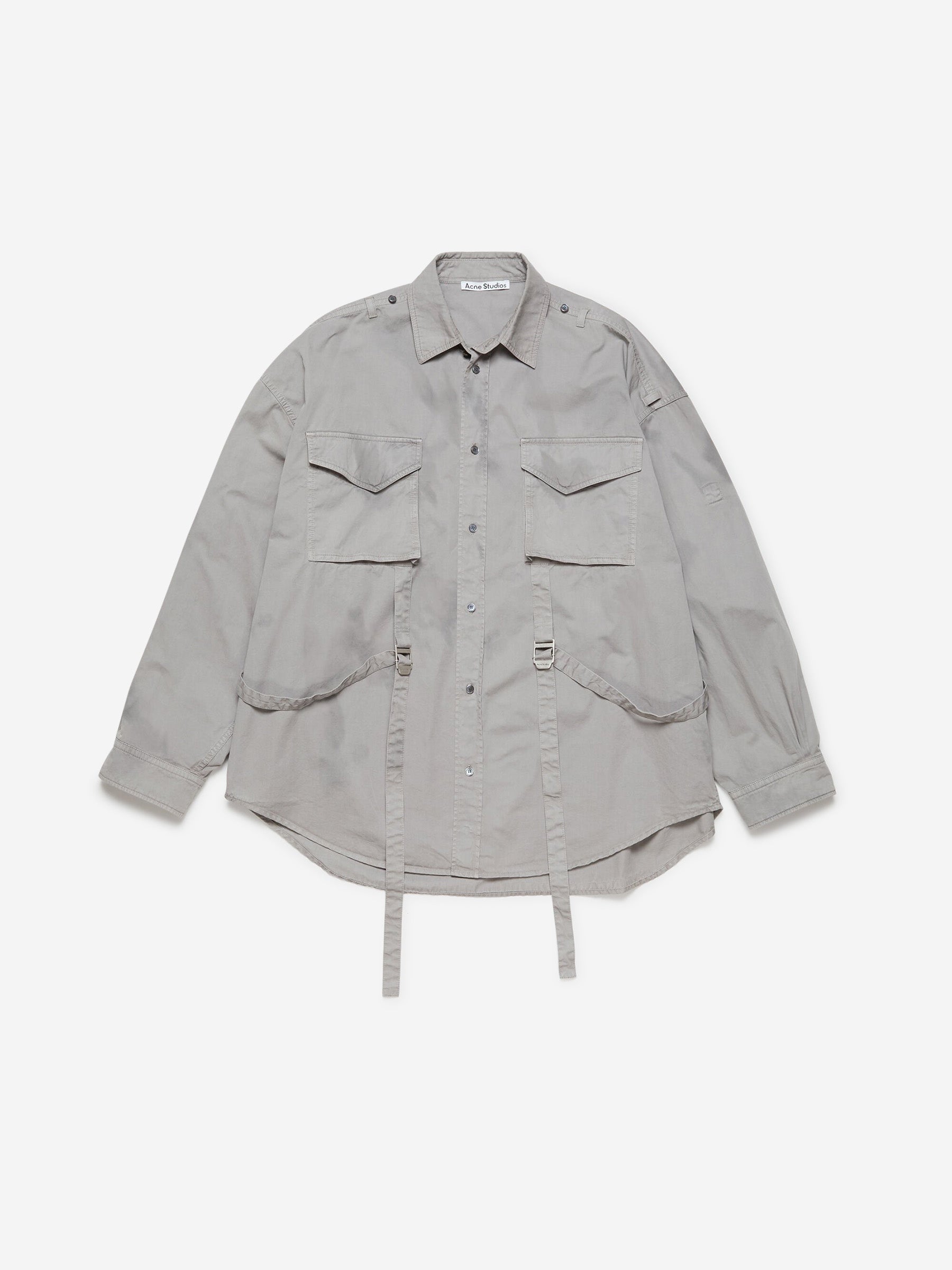 Acne Studios Sobrecamisa Abotonada Algodón color Gris Piedra sku 513-000009 01 - Foto 1