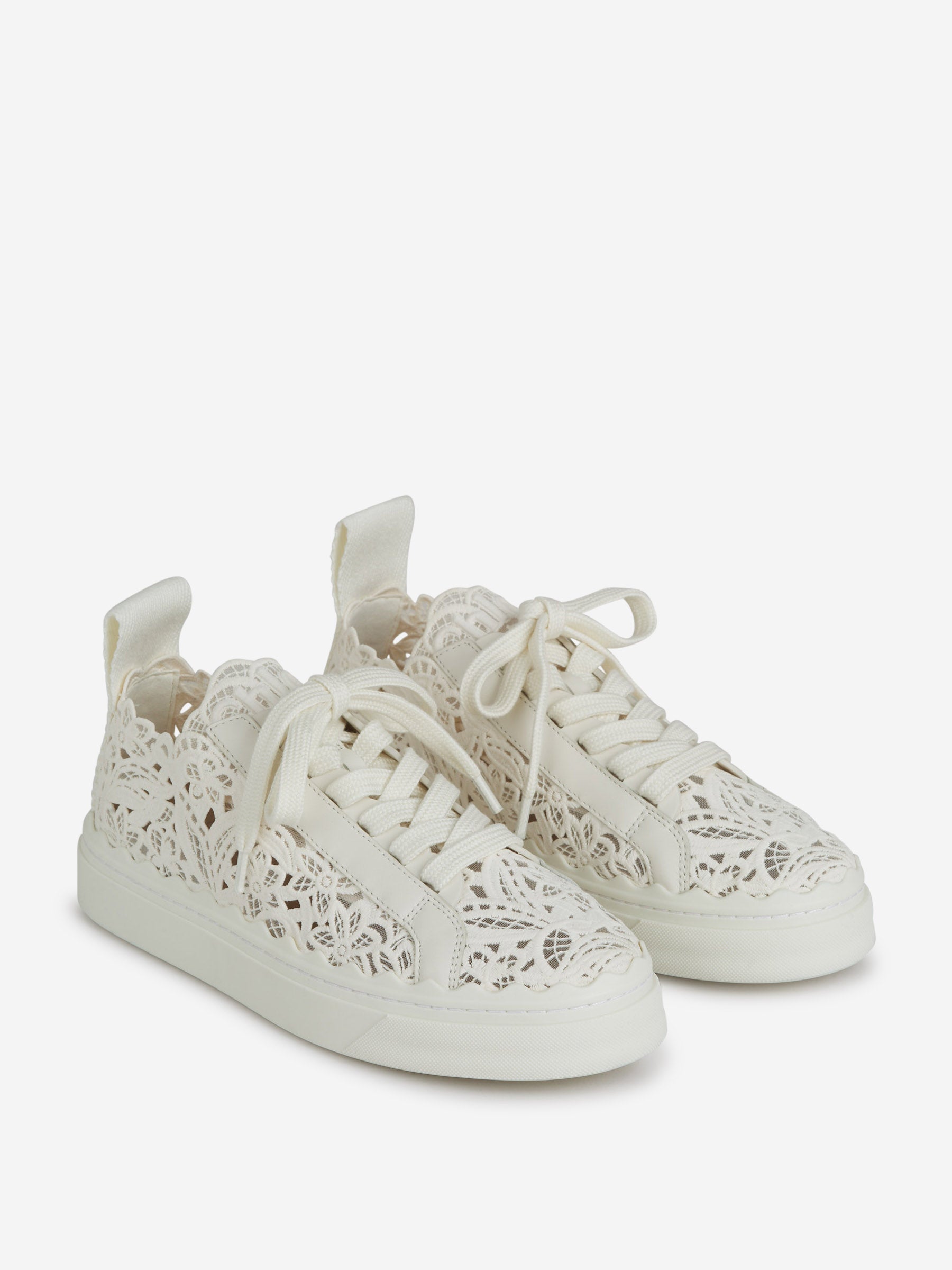 Chloé Sneakers Lauren Encaje color Marfil sku 806-000356 01 - Foto 2