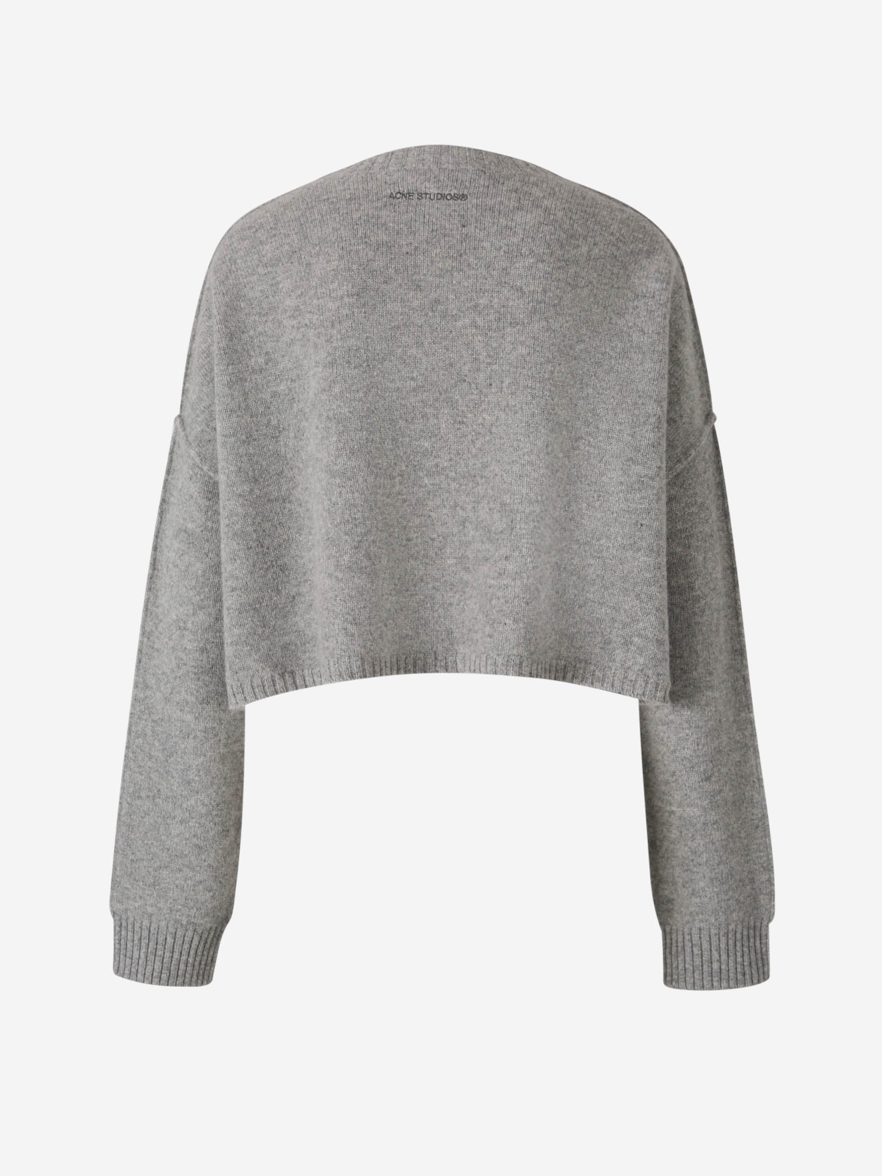 Acne Studios Cárdigan Cropped Lana color Gris Piedra sku 711-003191 02 - Foto 2