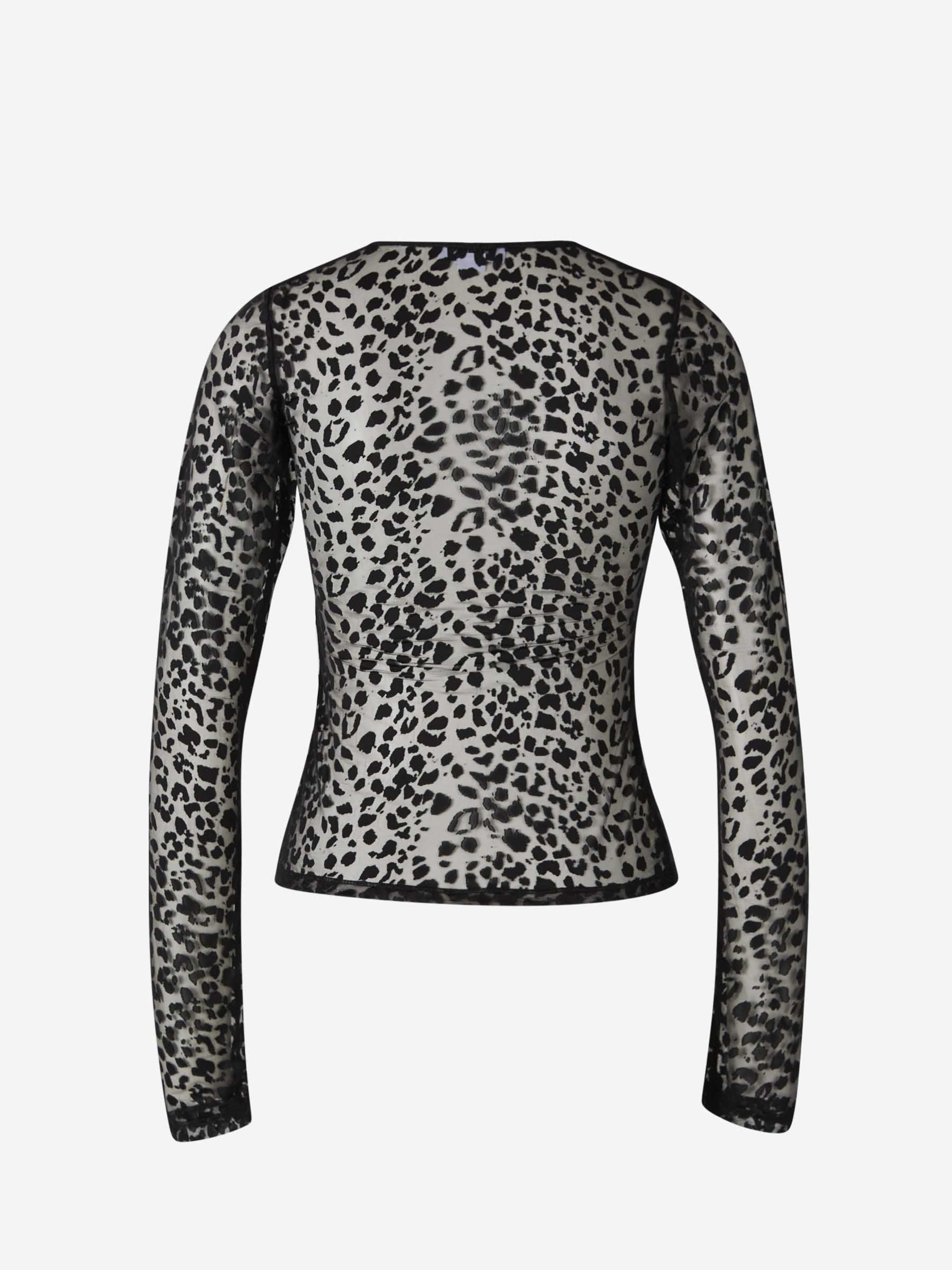 Alexander McQueen Camiseta Motivo Leopardo color Negro sku 711-003229 01 - Foto 2