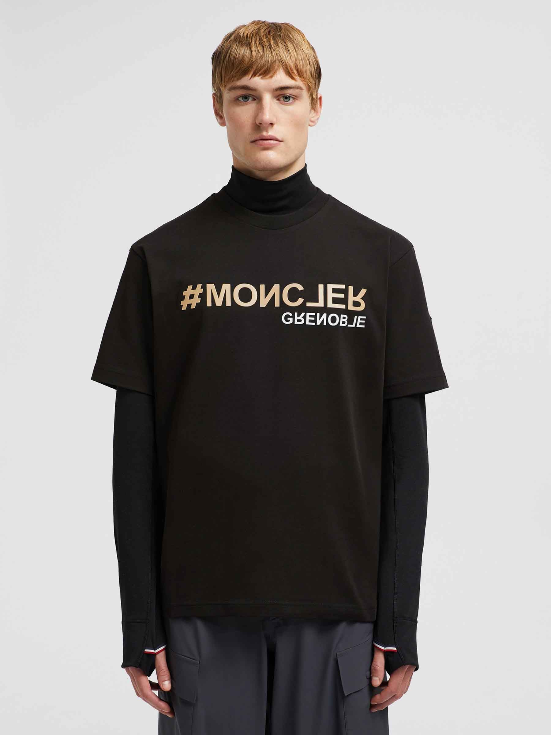 Moncler Grenoble Camiseta Logo Algodón color Negro sku 553-003789 02 - Foto 2