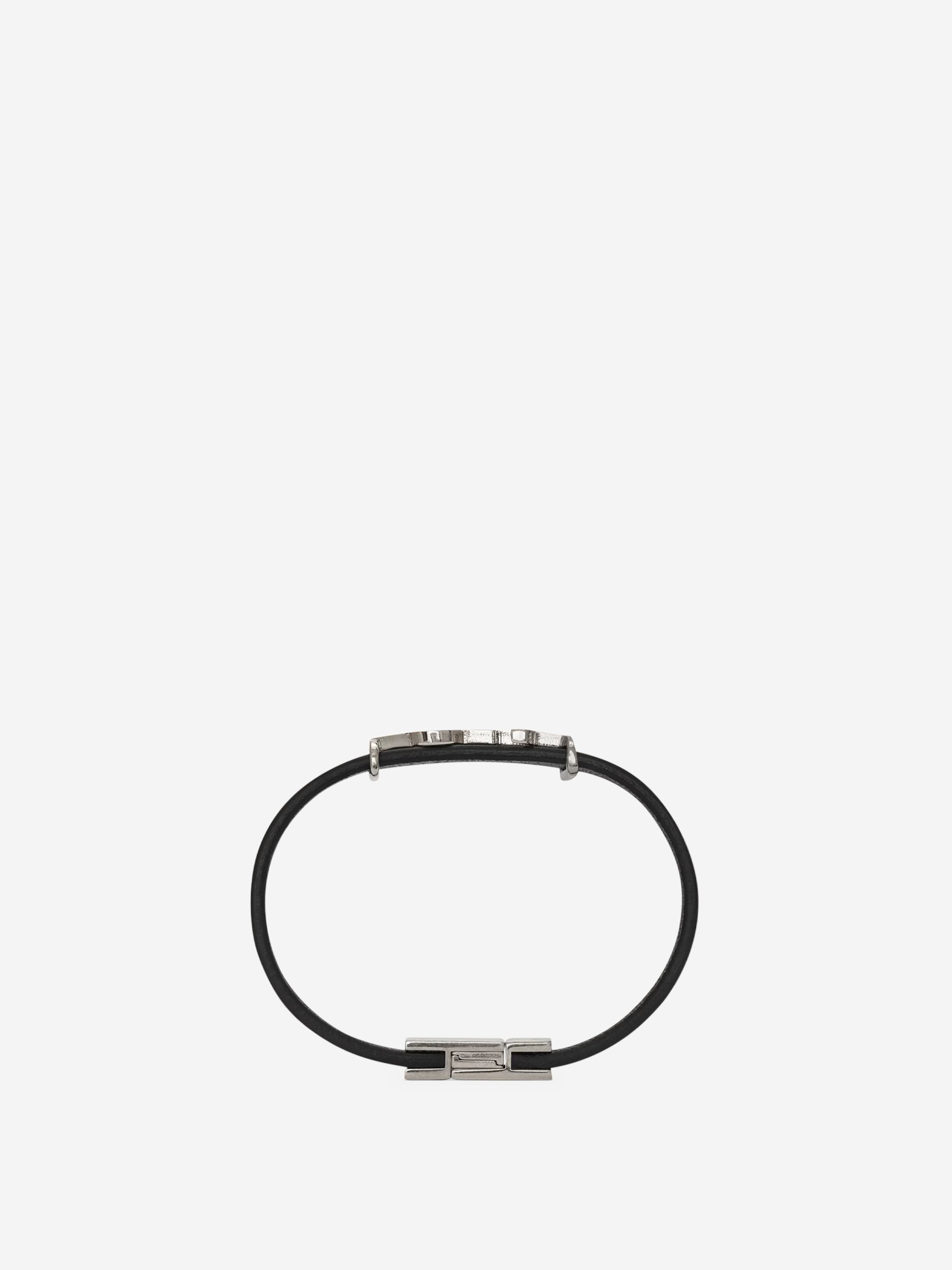 Saint Laurent Pulsera Cassandre de piel Logo color Negro sku 682-000791 01 - Foto 2