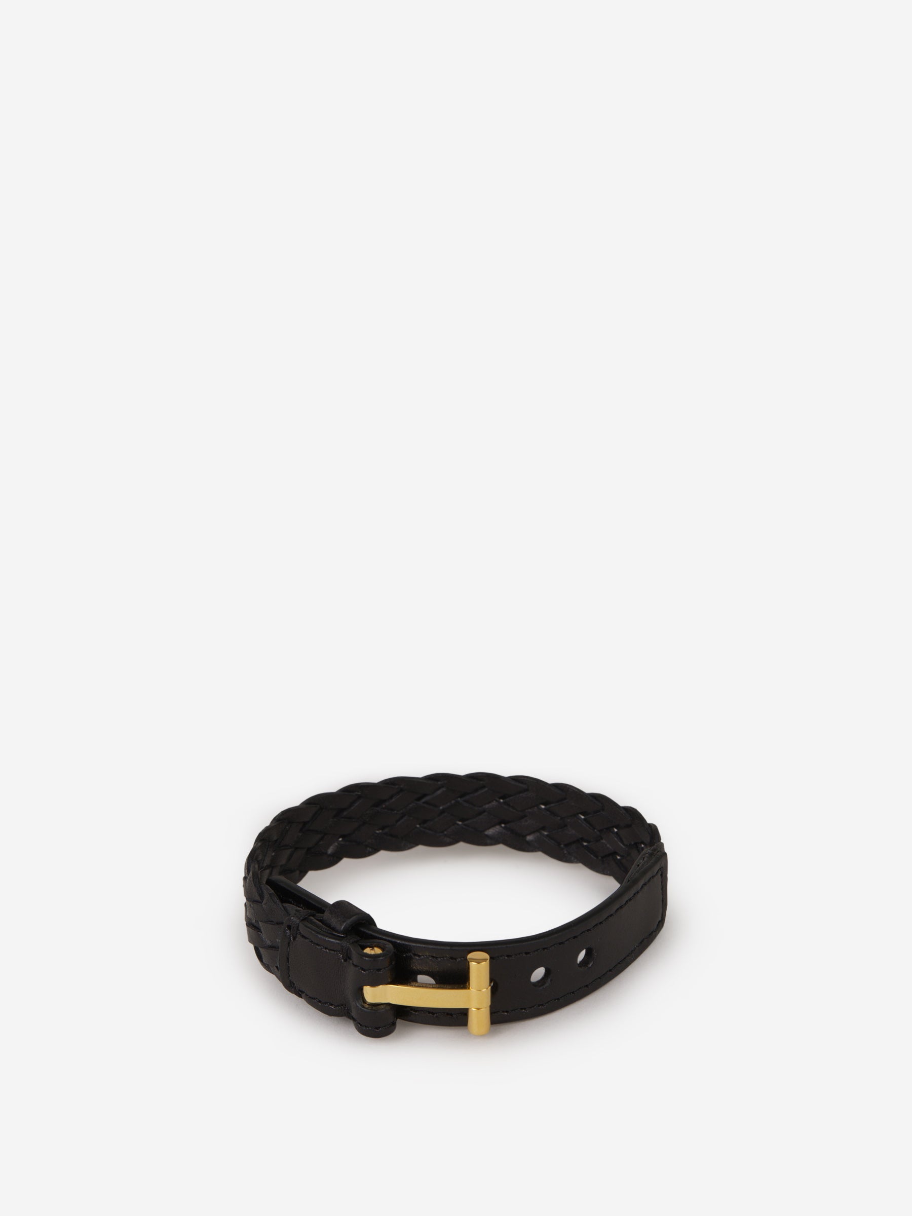 Tom Ford Pulsera Trenzada Piel color Negro sku 682-000545 03 - Foto 2