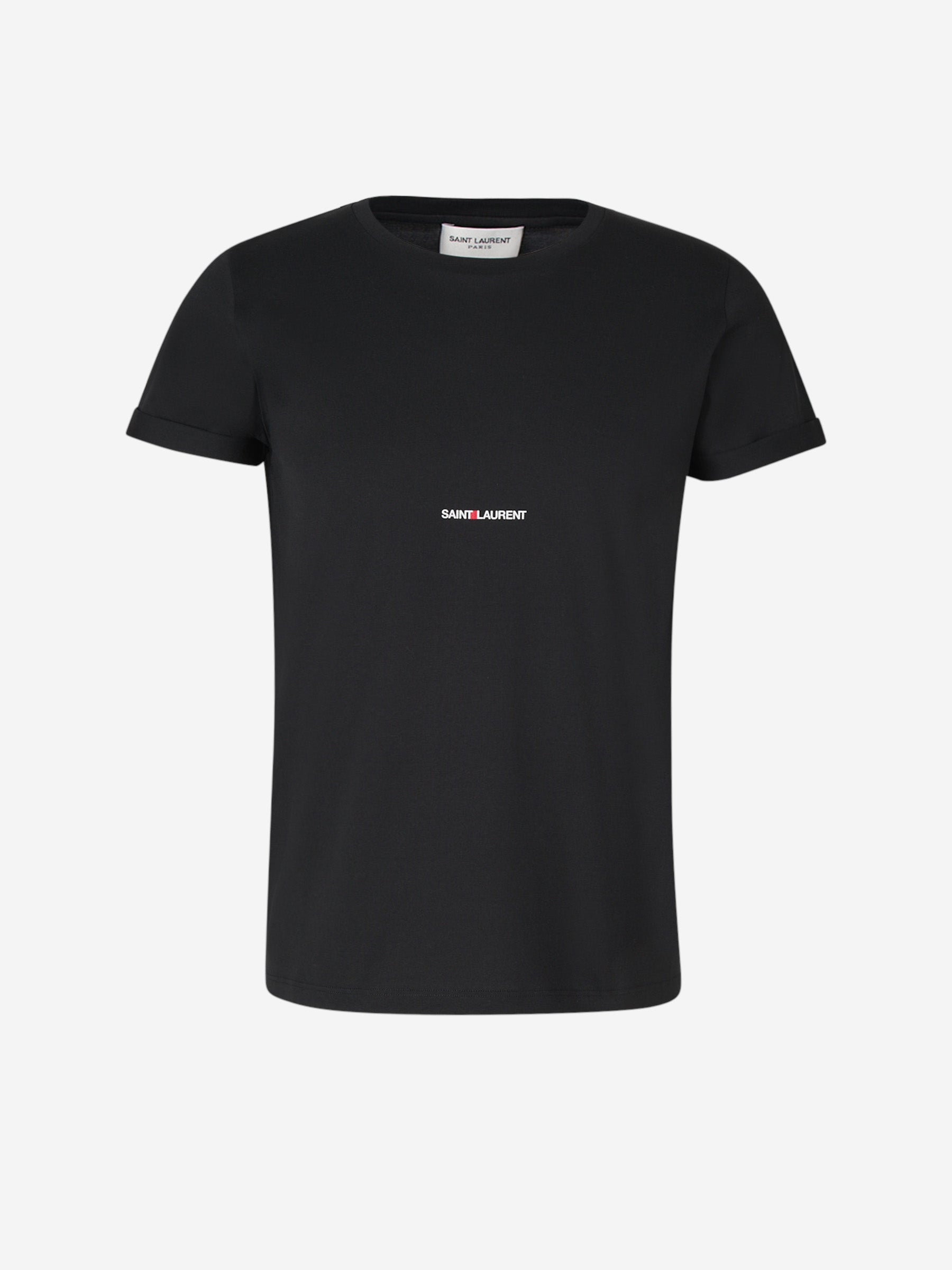 Saint Laurent Camiseta Logo Algodón color Negro sku 553-003957 01 - Foto 1