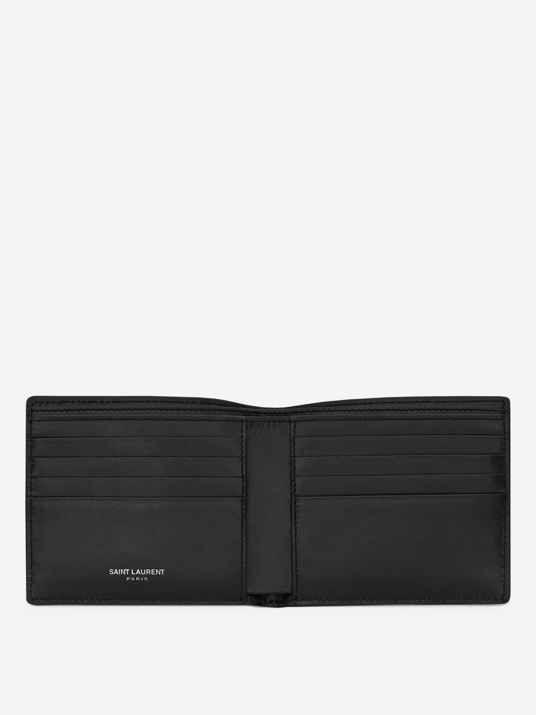 Saint Laurent Cartera Piel Logo color Negro sku 691-001373 01 - Foto 2