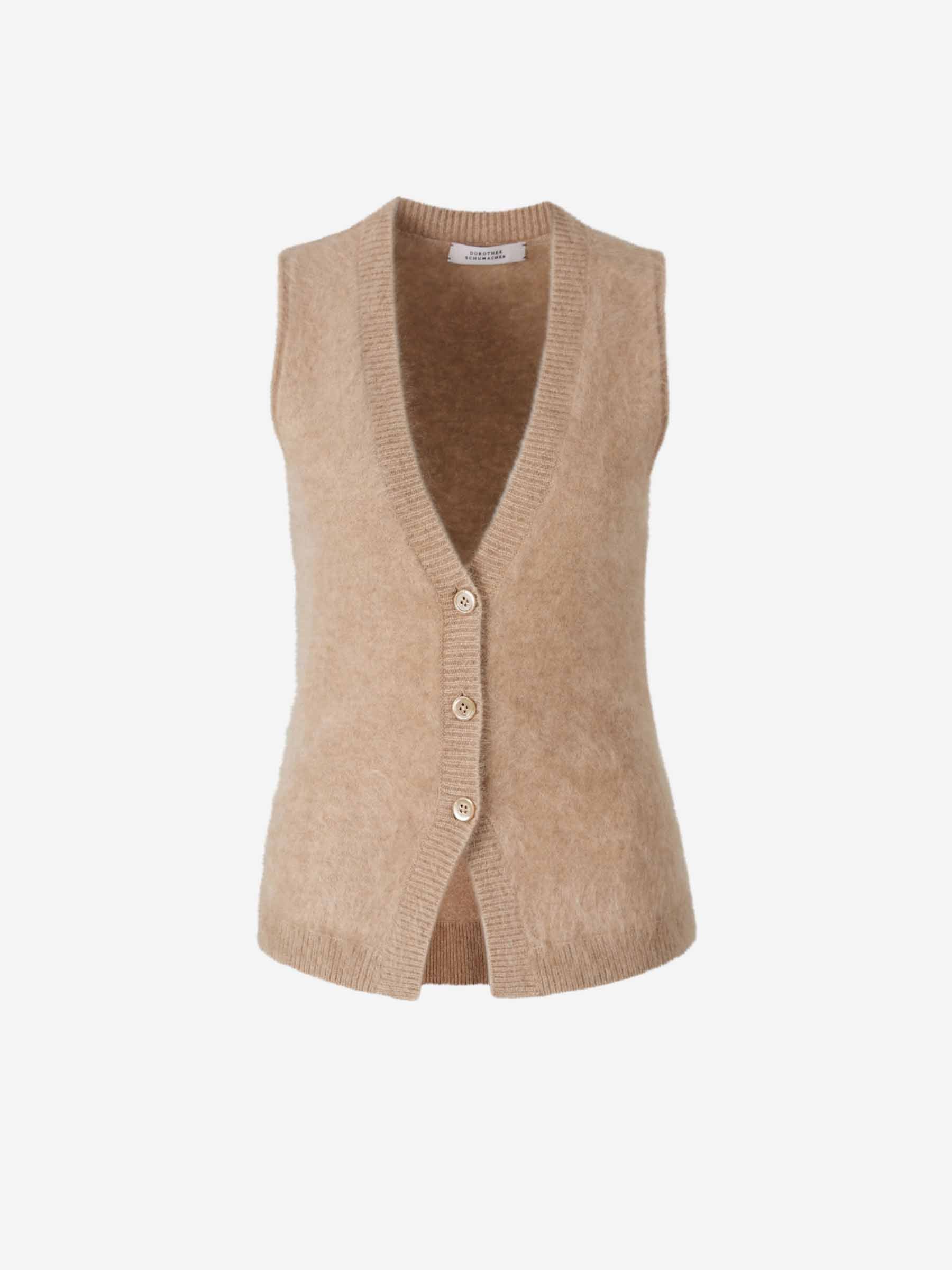 Dorothee Schumacher Chaleco Escote V Cashmere color Beige sku 775-000185 02 - Foto 1