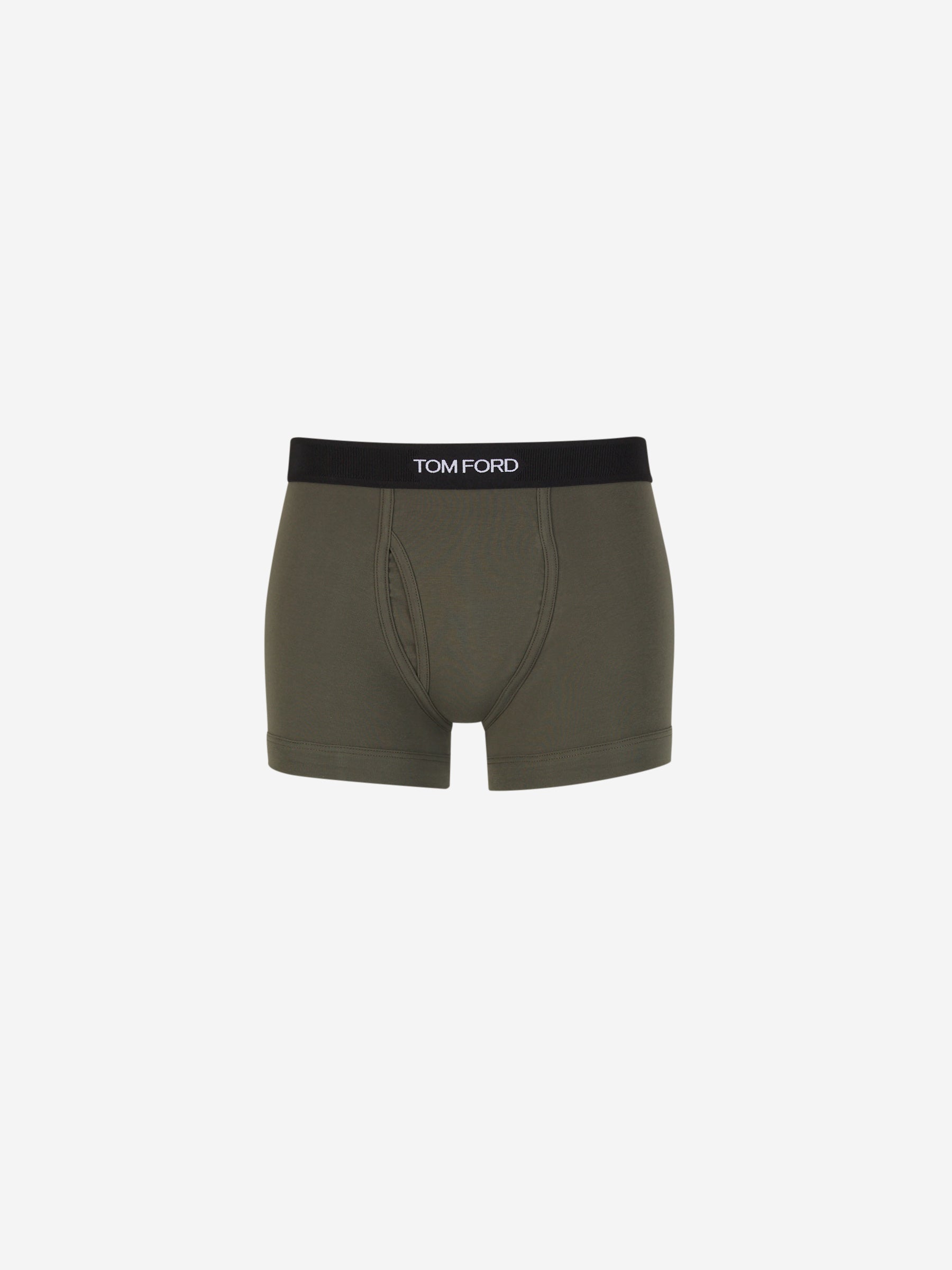 Tom Ford Boxer Algodón Logo color Verde Militar sku 652-000099 04 - Foto 1