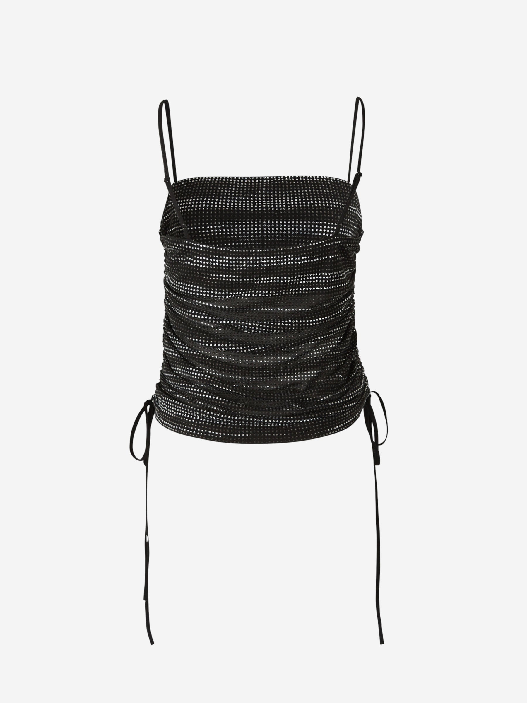 Alexander Wang Top Fruncido Cristales color Negro sku 703-002234 01 - Foto 2