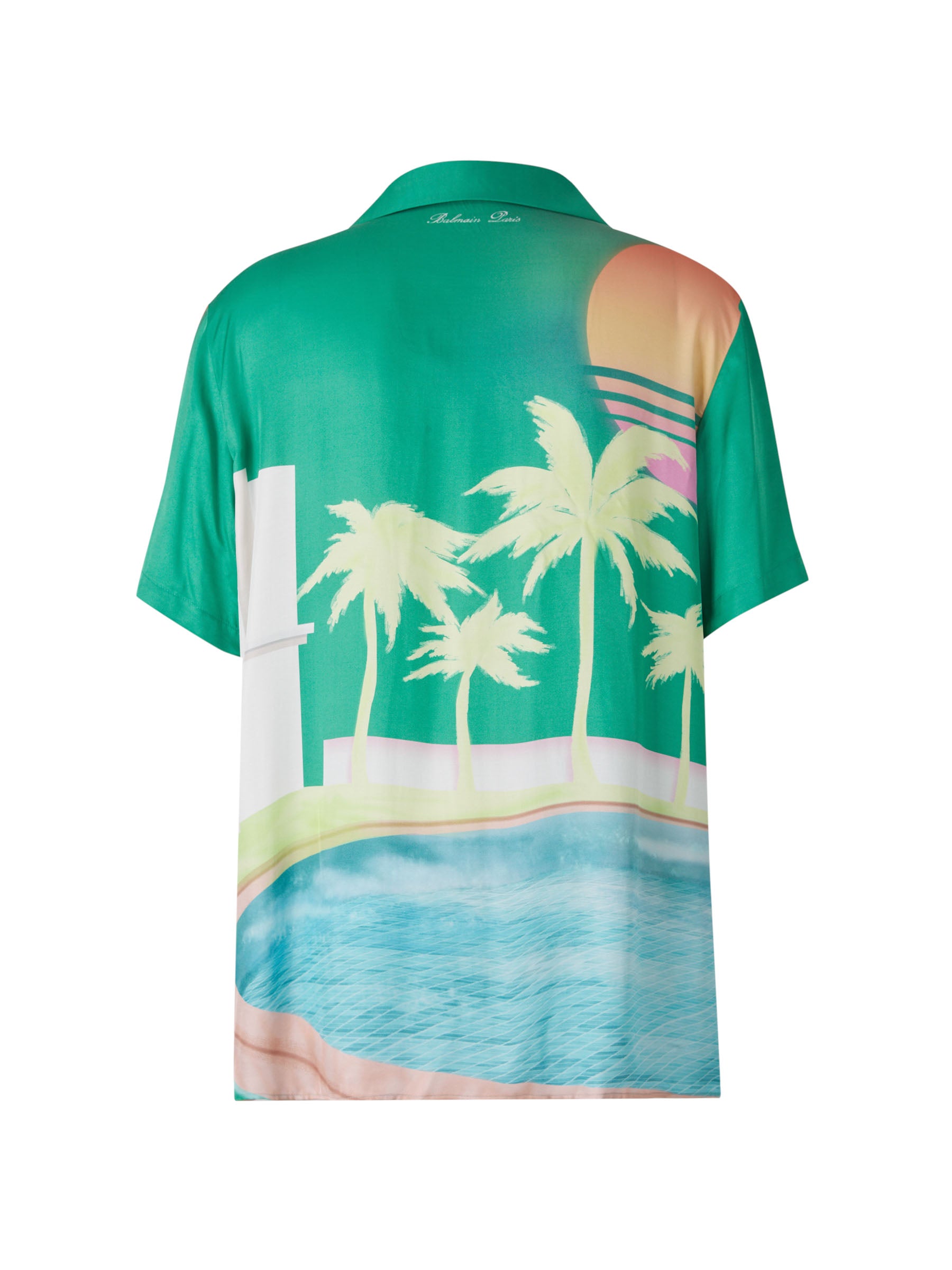 Balmain Camisa Motivo Palm color Verde sku 532-000581 01 - Foto 2