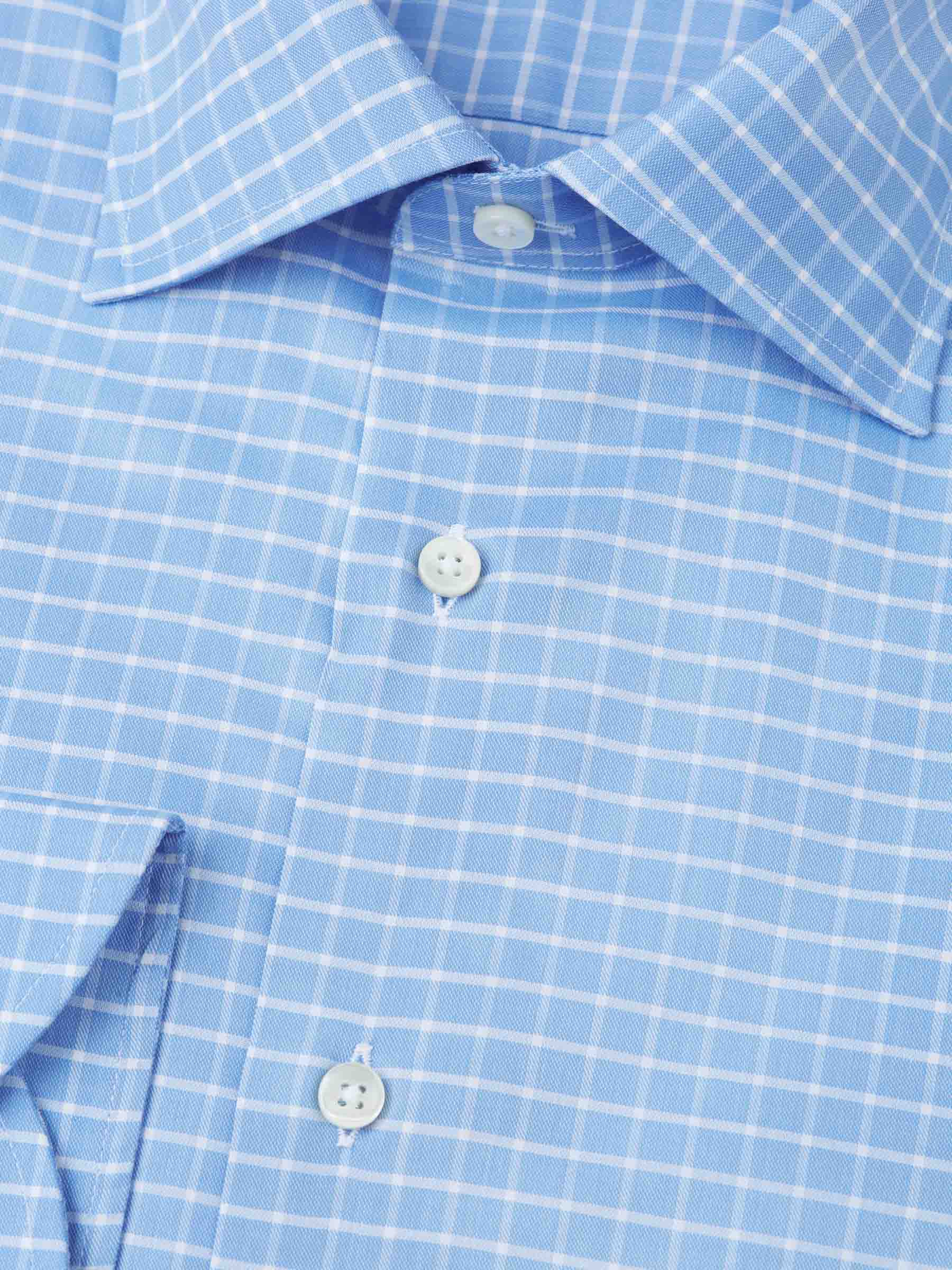 Canali Camisa Motivo Cuadros color Azul sku 401-003131 01 - Foto 2