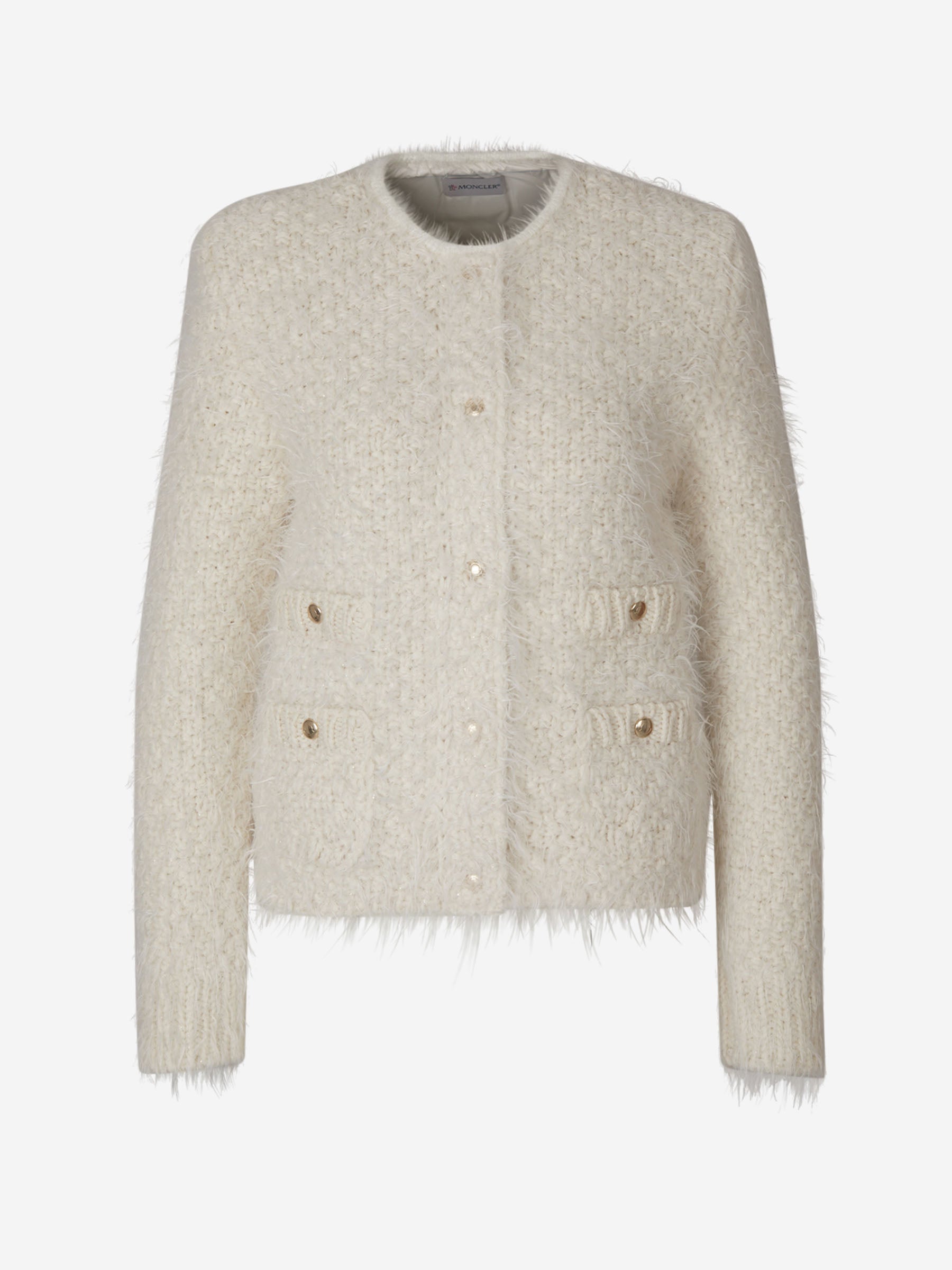 Moncler Cárdigan Lana Acolchado color Blanco sku 713-000303 01 - Foto 1