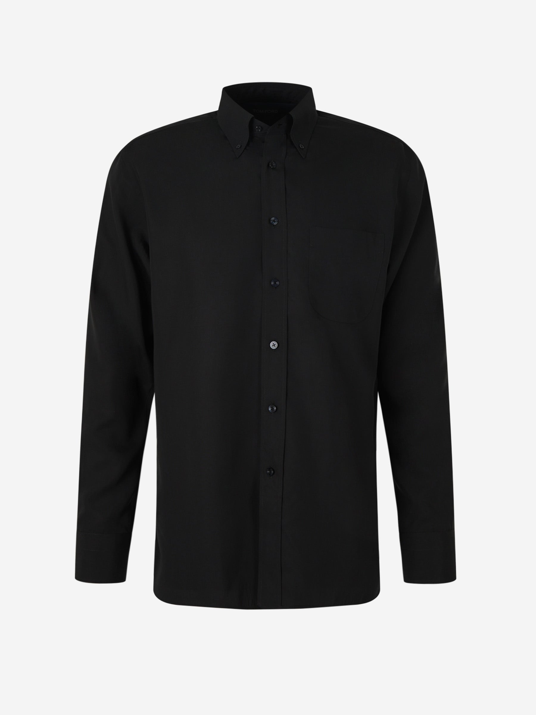 Tom Ford Camisa Fluida Button-Down color Negro sku 531-006287 01 - Foto 1