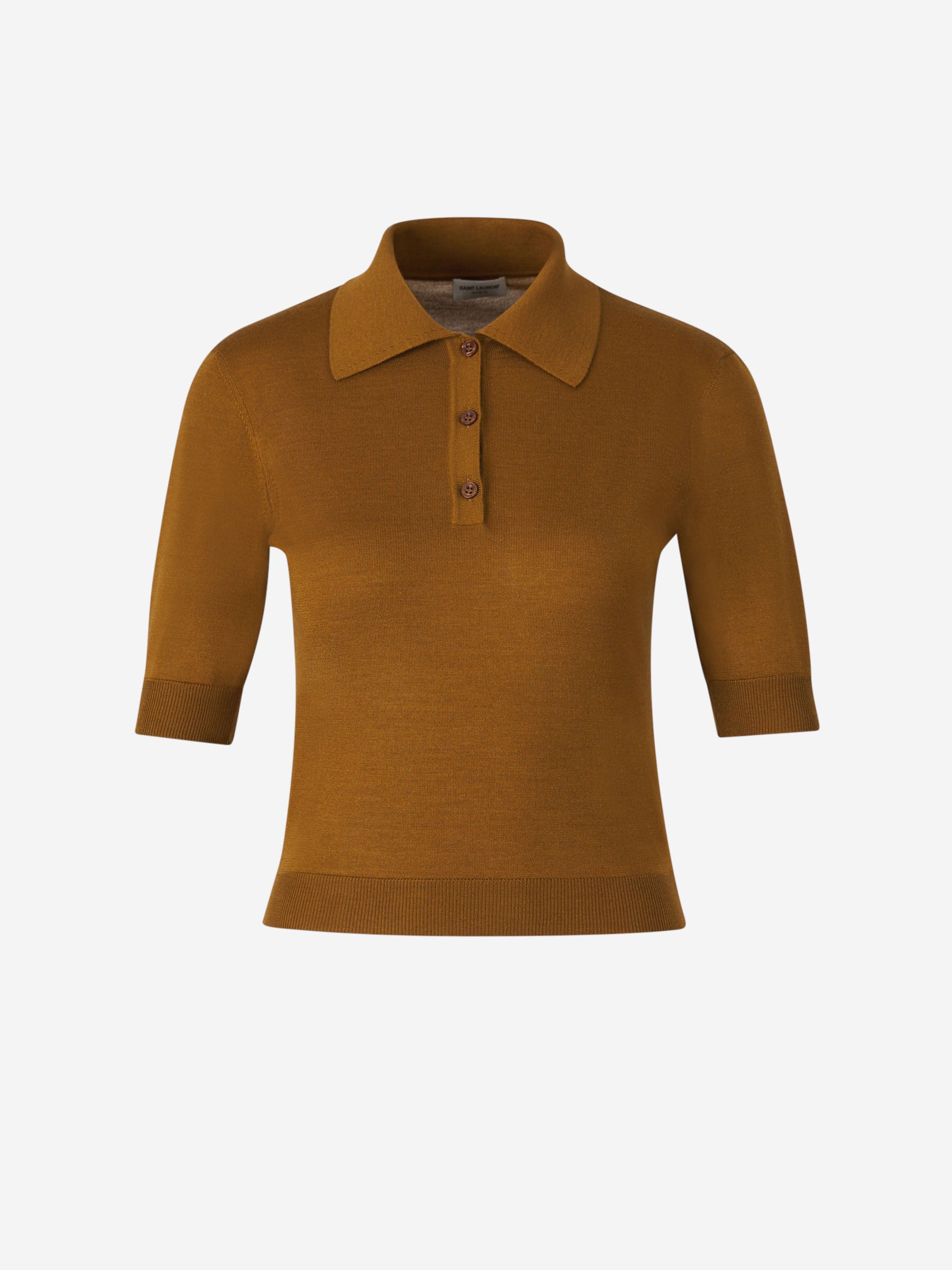 Saint Laurent Camiseta Polo Liso color Caramelo sku 782-001630 01 - Foto 1