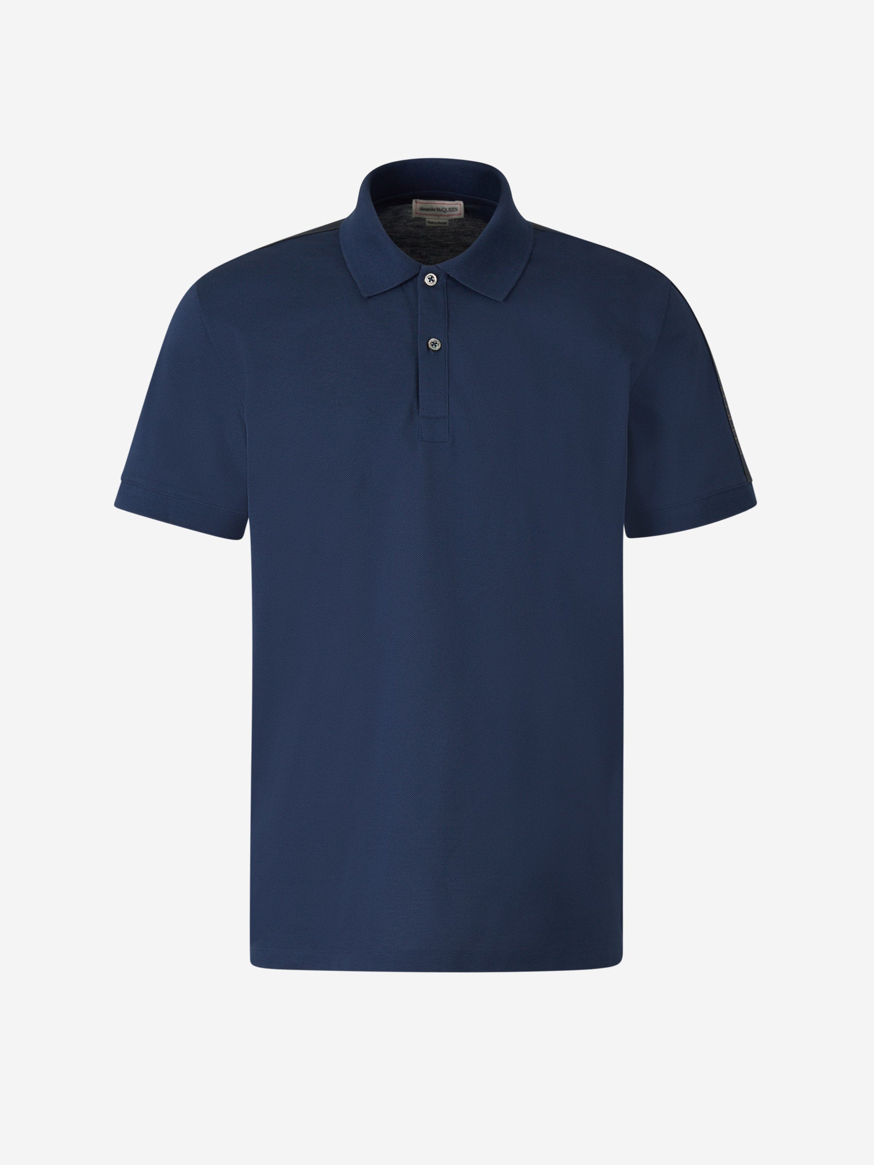 Alexander McQueen Polo Piqué Algodón color Azul Marino sku 552-001500 01 - Foto 1