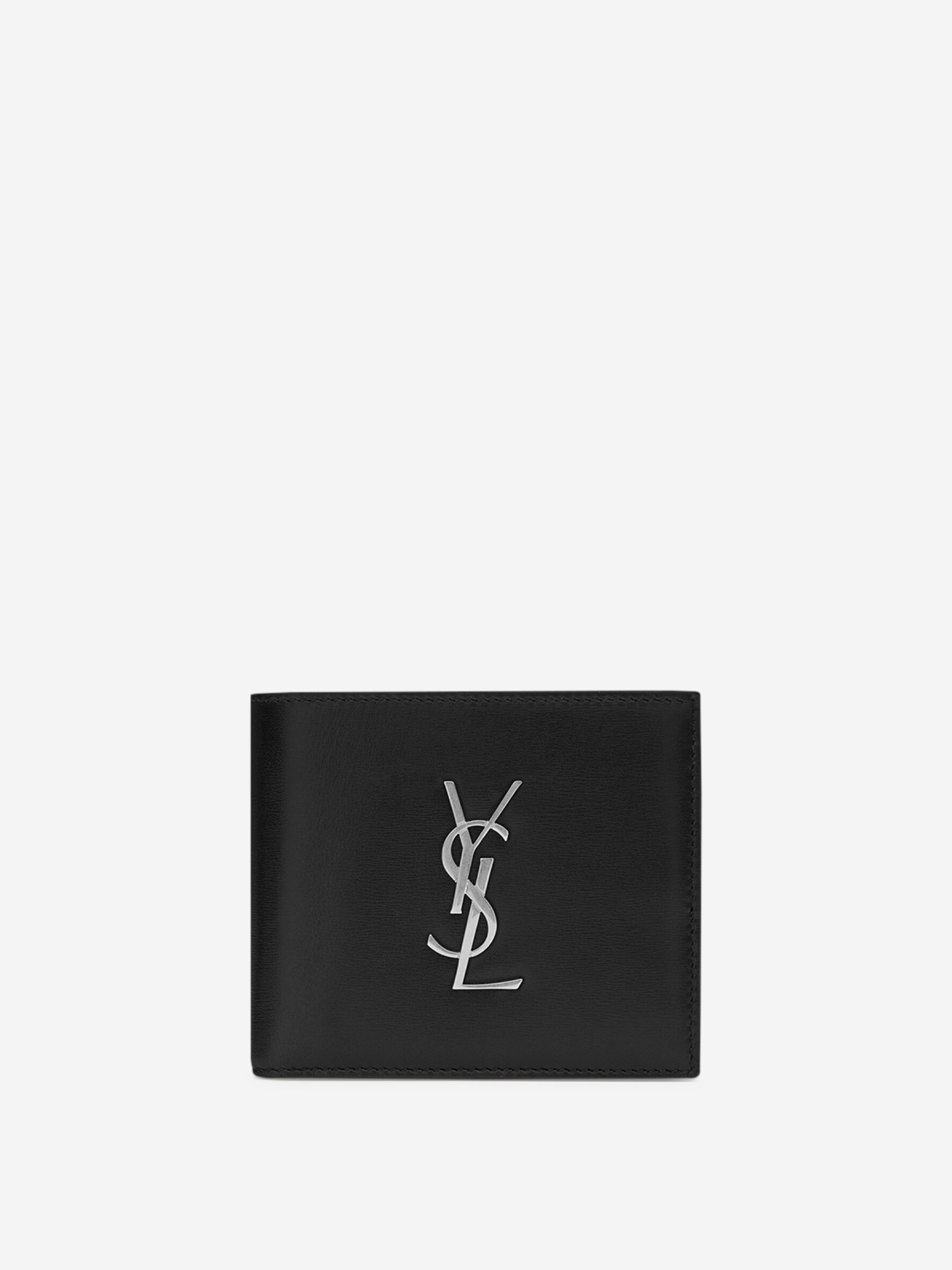 Saint Laurent Cartera Piel Logo color Negro sku 691-001373 01 - Foto 1