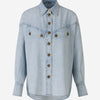 Zimmermann Camisa Fluida Denim color Azul Denim Claro sku 701-002119 00 - Foto 2