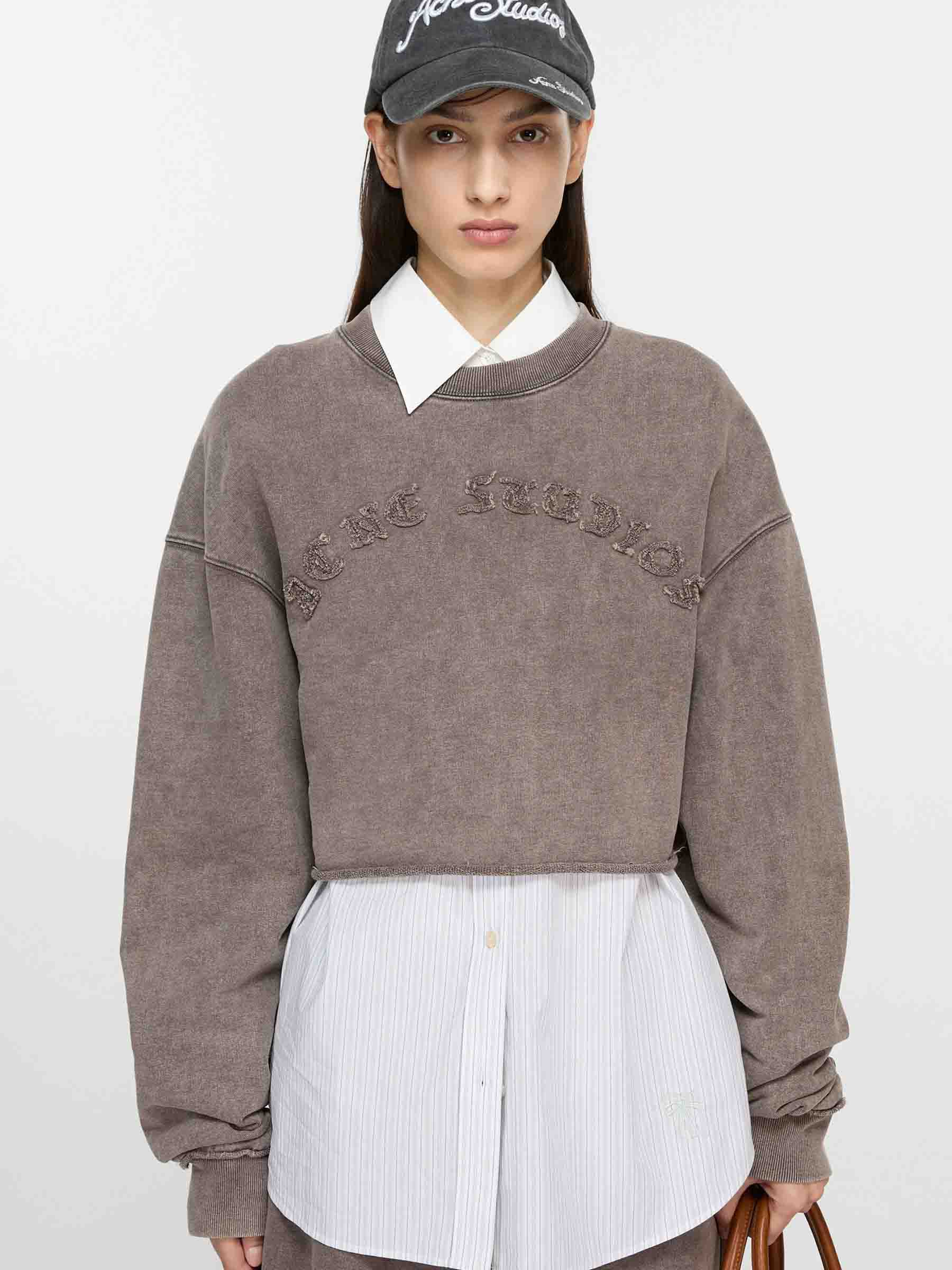 Cropped Crew Neck Sweatshirt