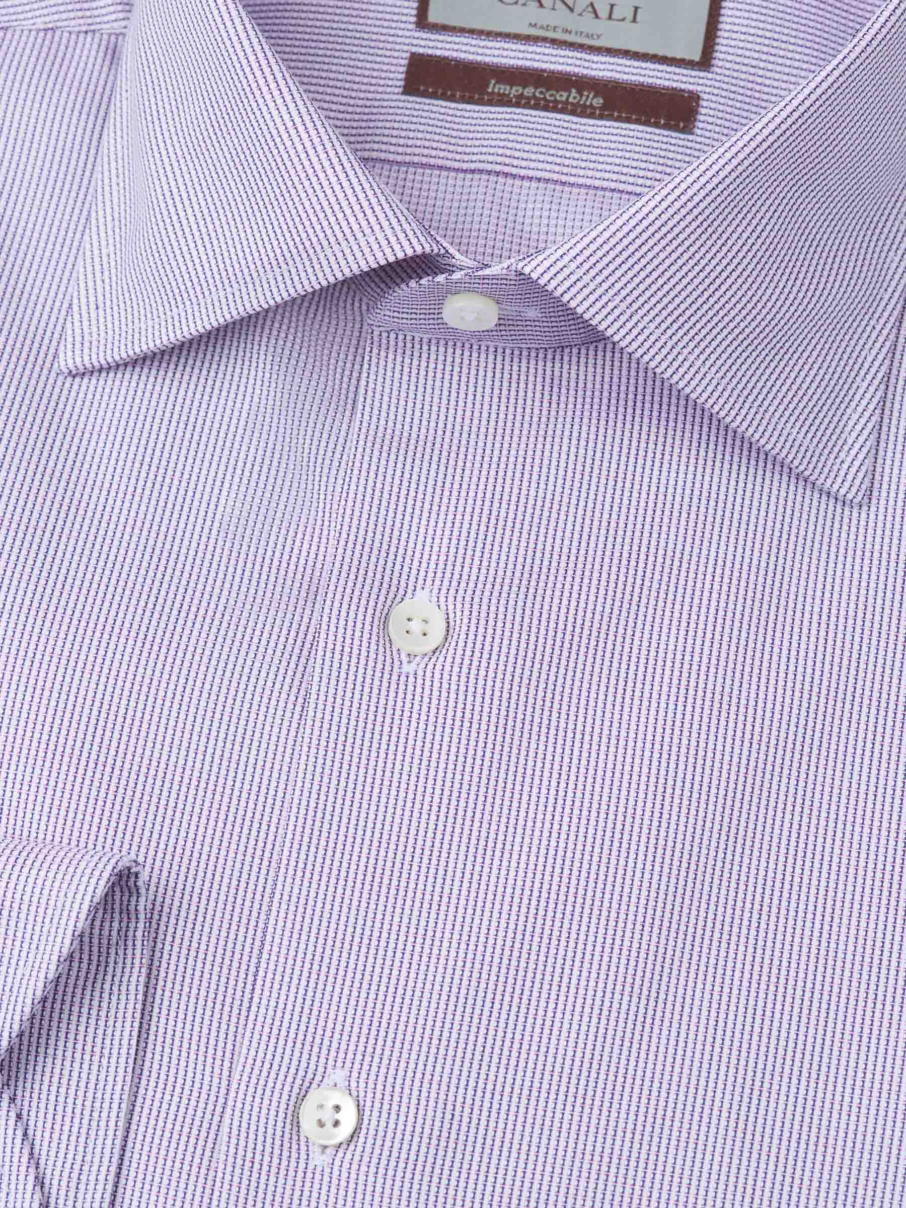 Canali Camisa Micro Cuadros color Lavanda sku 401-003134 01 - Foto 2