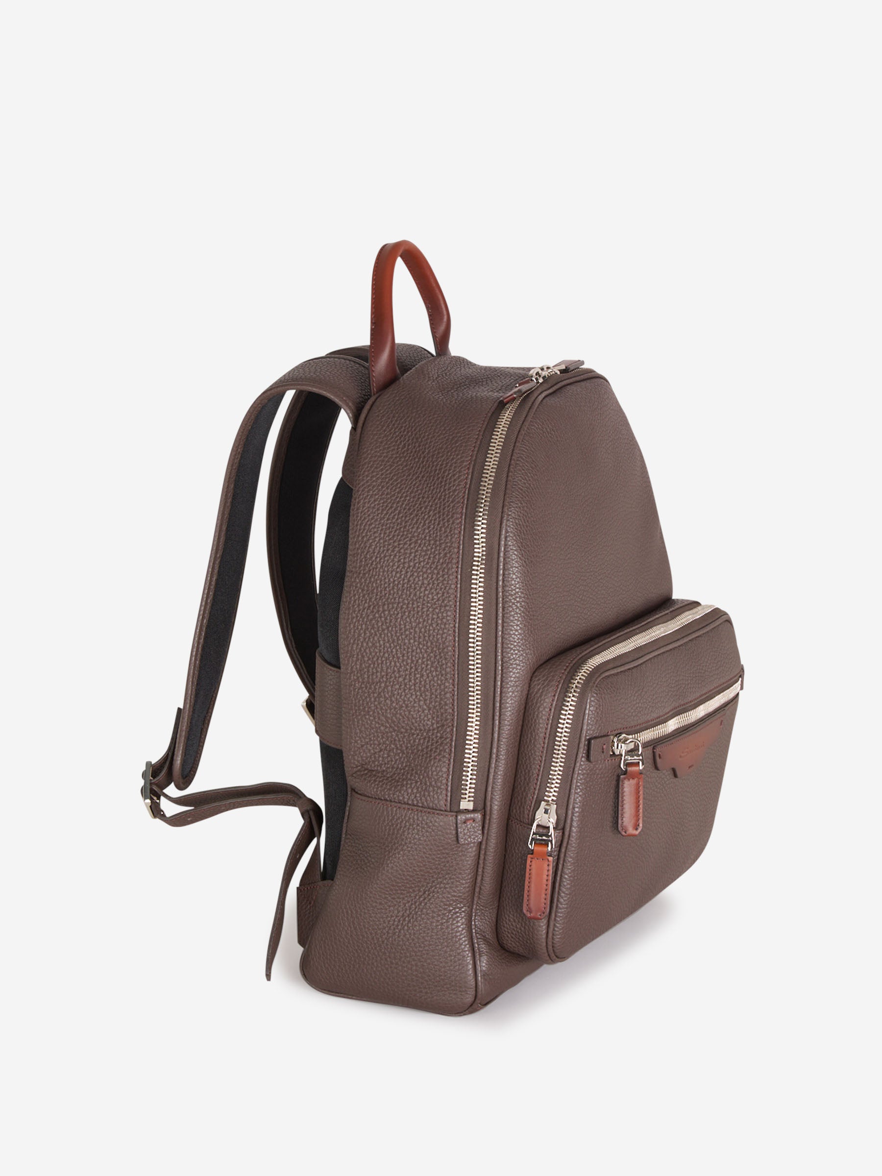 Santoni Mochila Bicolor Piel color Marrón Oscuro sku 692-001874 01 - Foto 2