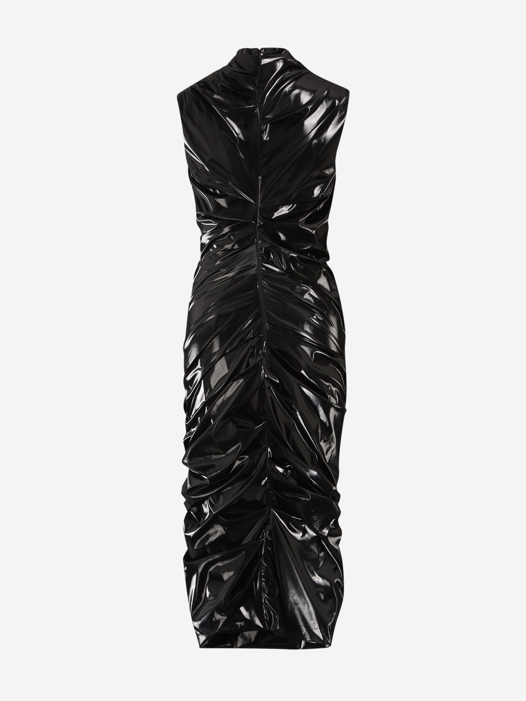 Alexander McQueen Vestido Midi Laminado color Negro sku 732-001403 01 - Foto 2