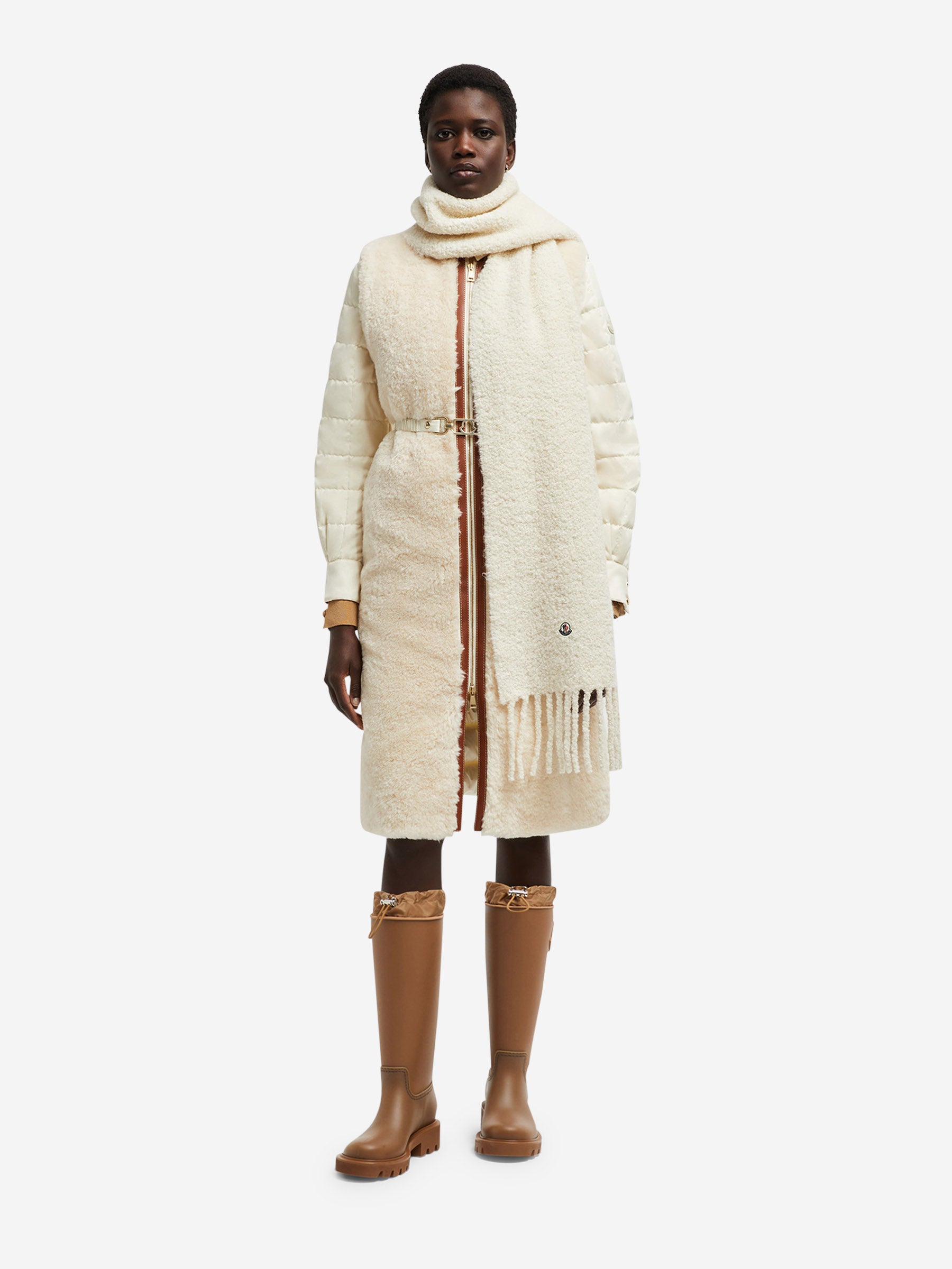 Moncler Bufanda Alpaca Logo color Blanco sku 796-000113 01 - Foto 2