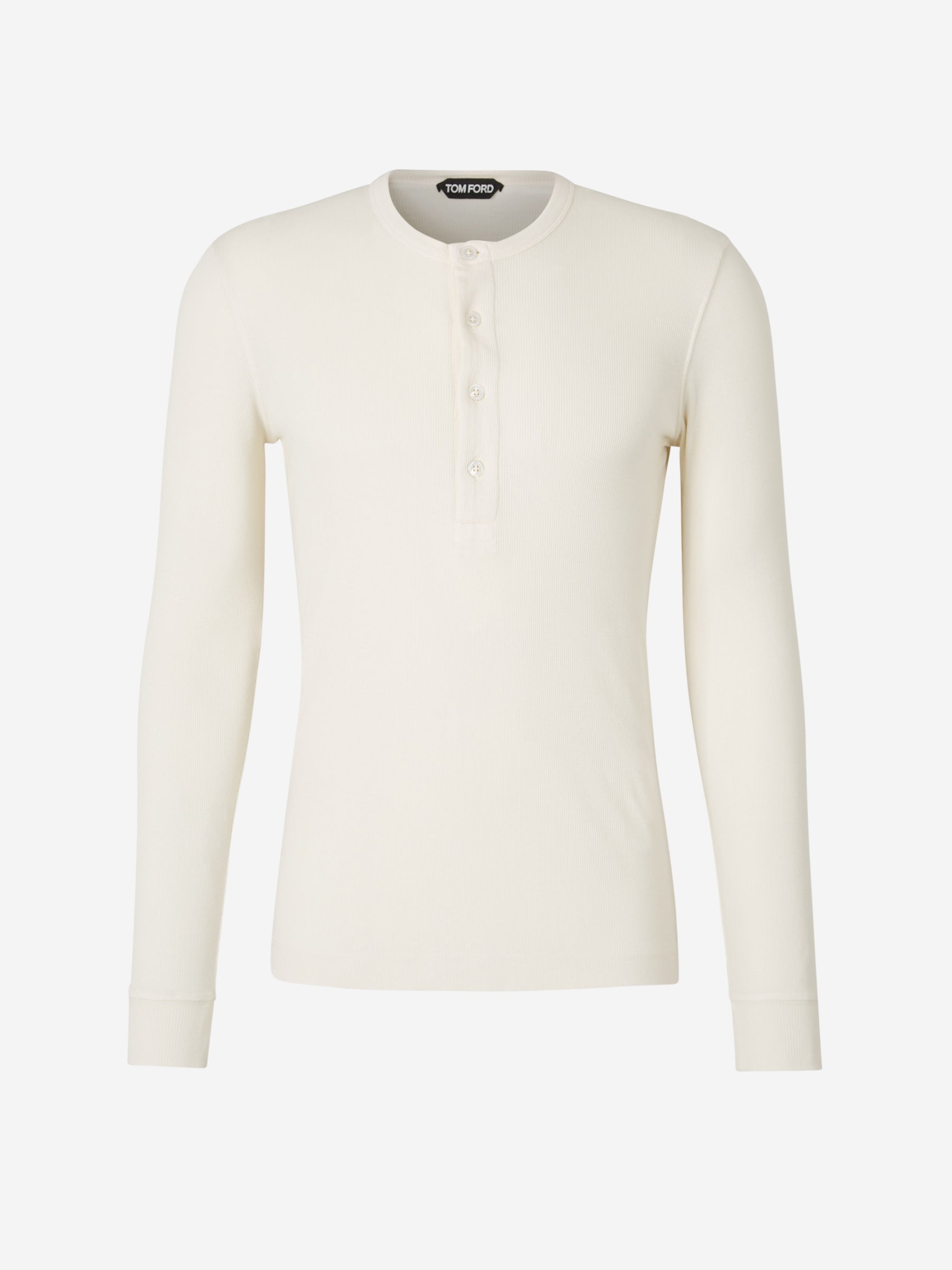 Tom Ford Camiseta Acanalada Lyocell color Crema sku 553-003769 02 - Foto 1