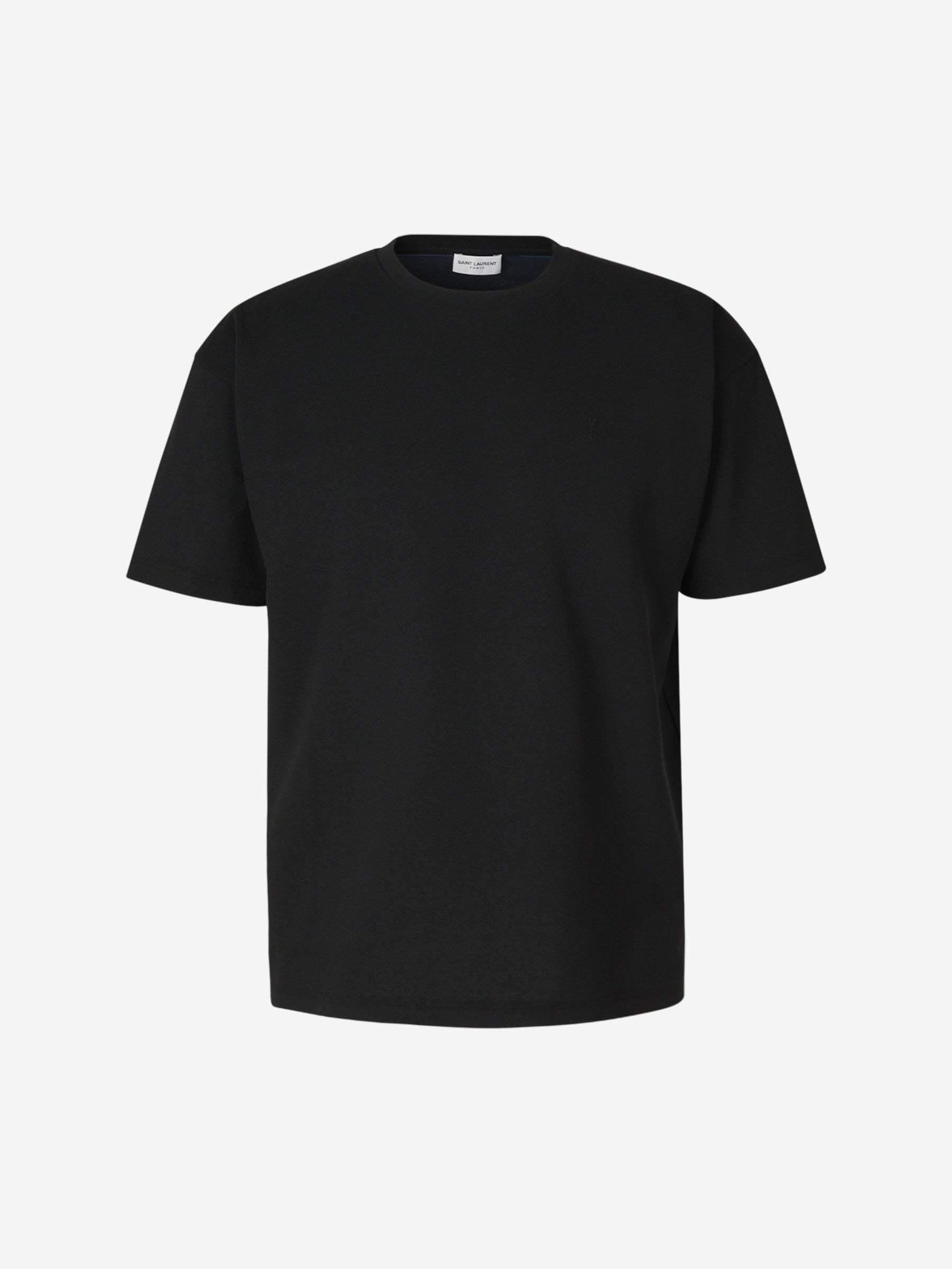 Saint Laurent Camiseta Piquet Logo color Negro sku 553-003955 01 - Foto 1