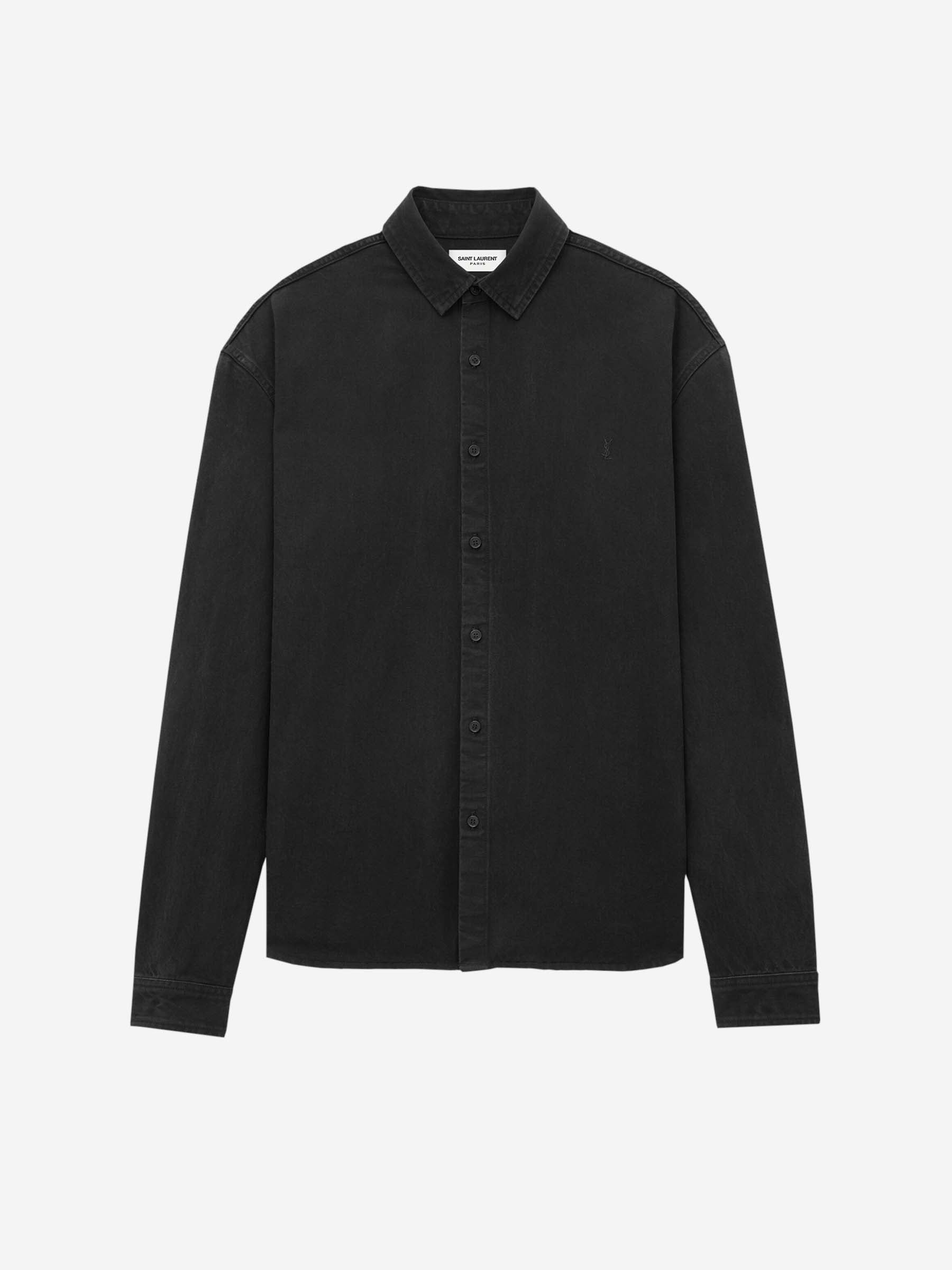 Saint Laurent Camisa Cassandre Denim color Negro sku 531-006349 01 - Foto 1