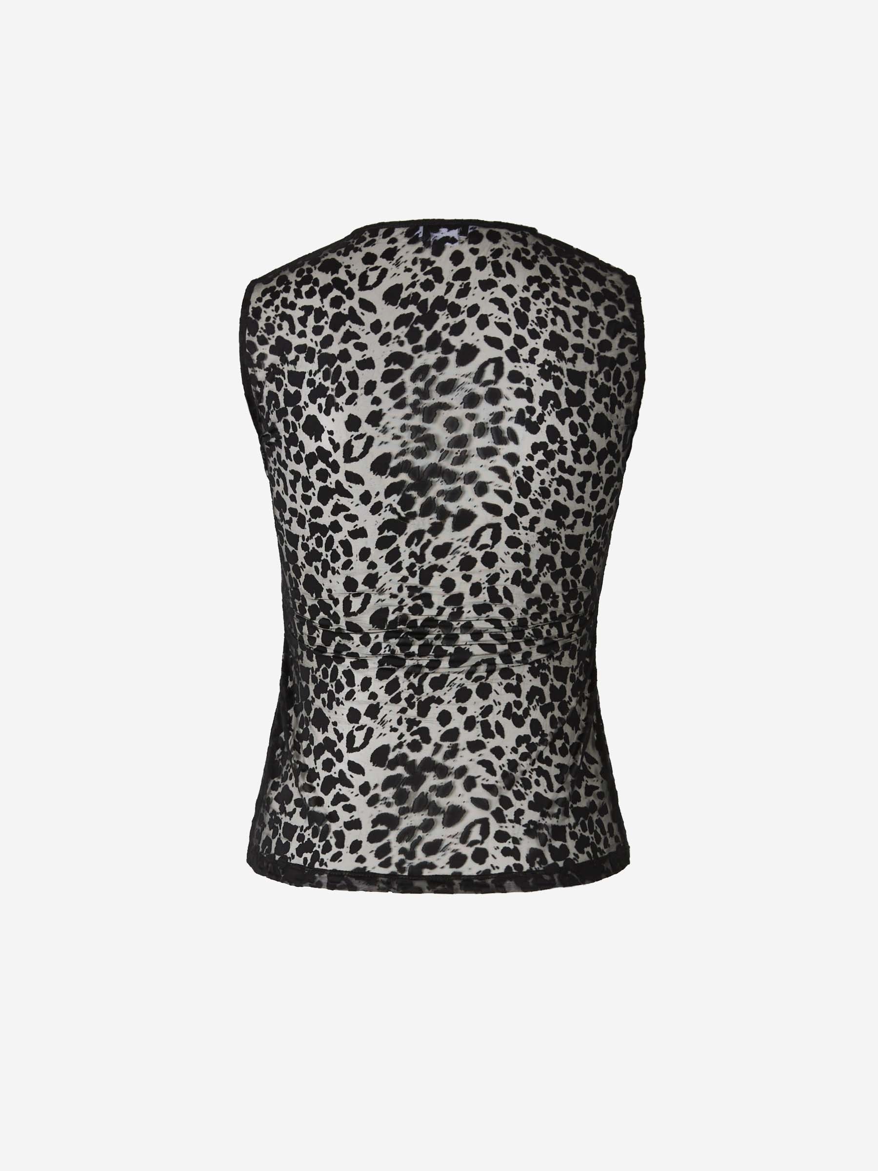 Alexander McQueen Top Motivo Leopardo color Negro sku 703-002261 01 - Foto 2